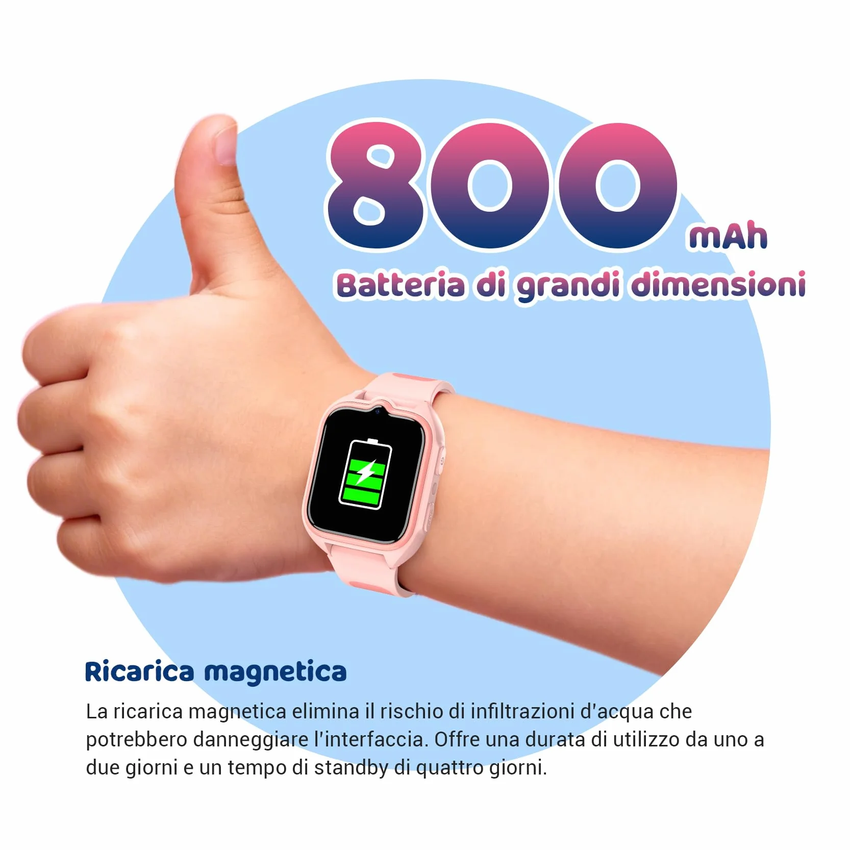 Blackview Smartwatch per Bambini, 1.75 Inch TFT Smartwatch Chiamate GPS 4G, Chat Vocale, Videochiamata, SOS, Gioco, Fotocamera, Calcolatrice, Contapassi, Sveglia, Batteria da 800 mAh