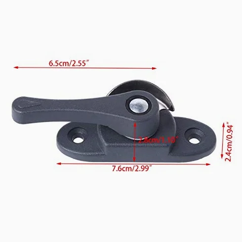MRKU Maniglie per finestre, Serrature per Porte in plastica e Metallo, antifurto, Sicurezza, scorrevoli, bidirezionali, a Mezzaluna, Accessori per ferramenta