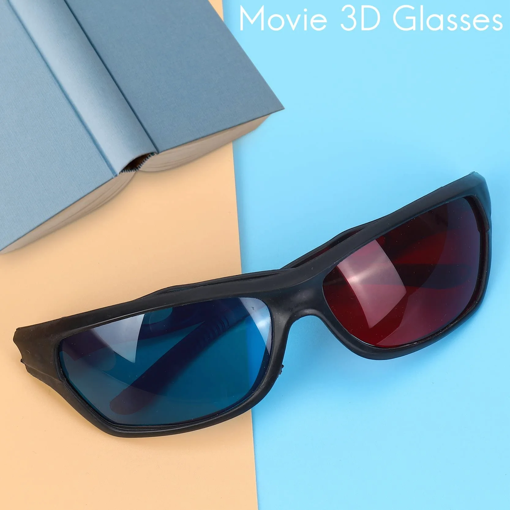 5 x occhiali anaglifi dimensionali per visione 3D rosso e blu per TV, film, giochi, DVD