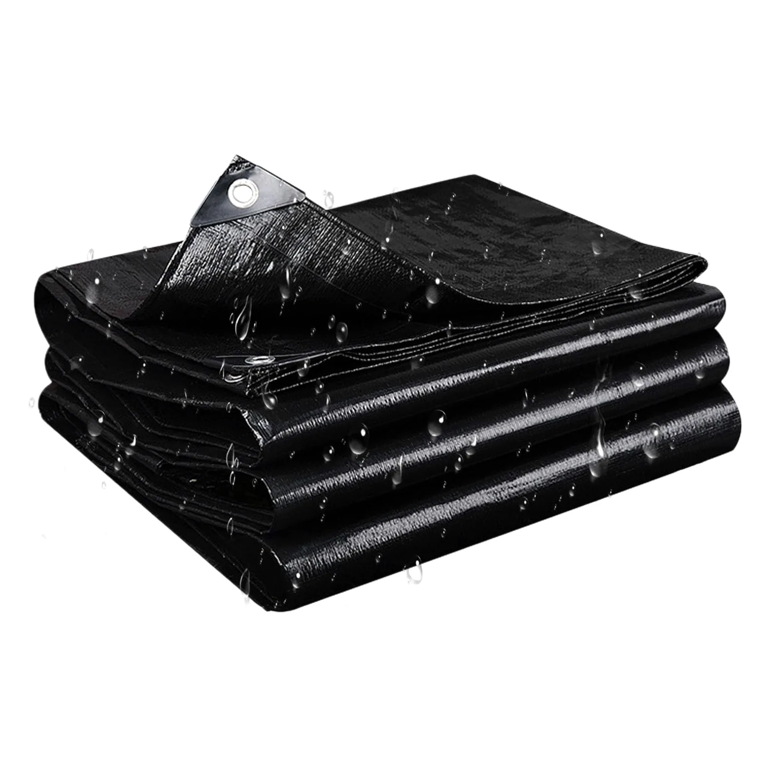 Heavy-Du - Telone impermeabile 220 x 260 cm, in resina resistente agli strappi, per legno, piscina, tupolini, auto, protezione UV contro sole, pioggia, raggio, colore: nero
