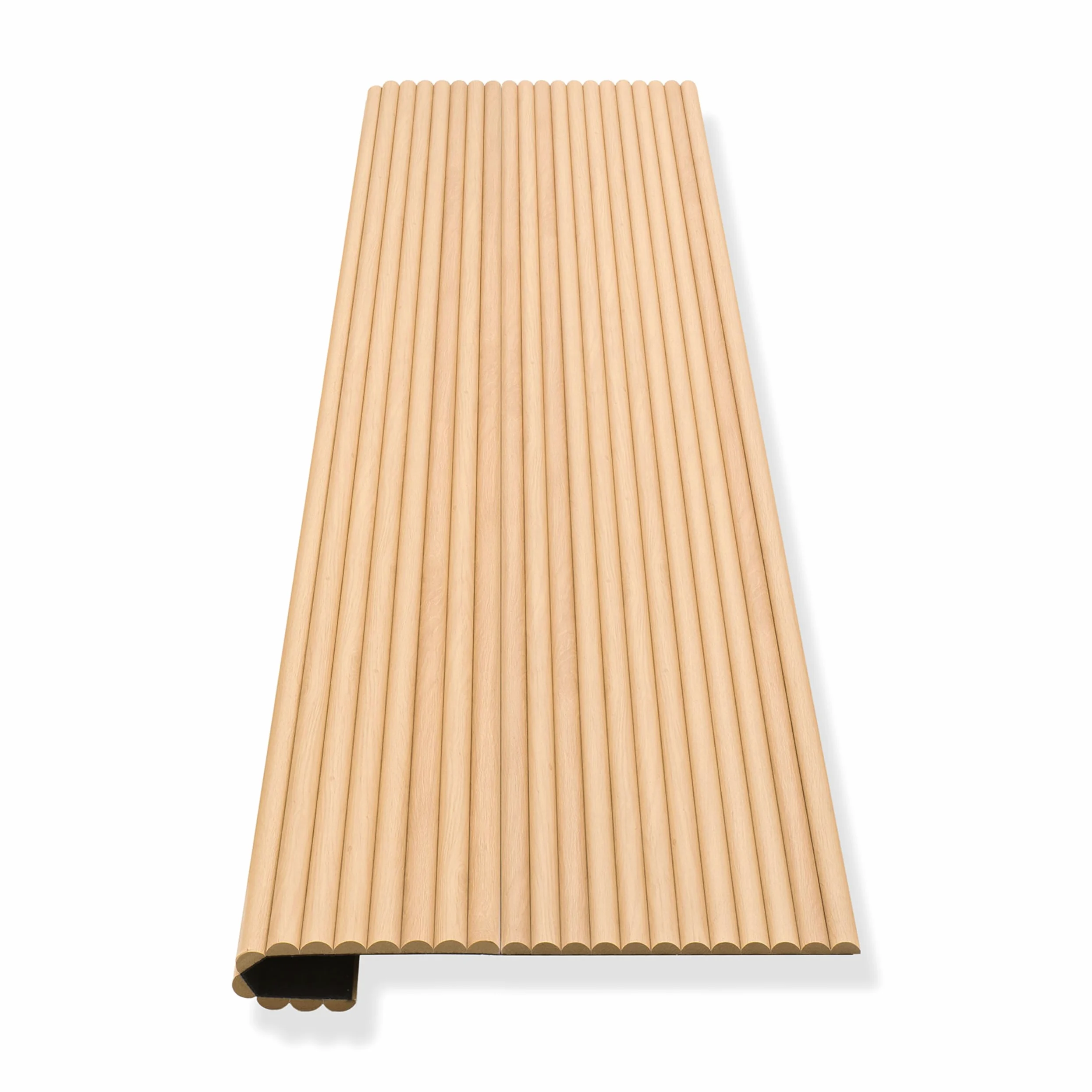 HAGEFOL® CurvedLine - Pannelli acustici in legno, 240 x 60 cm, colore rovere, pannelli da parete con lamelle 3D, impiallacciatura di legno su feltro acustico, pannelli fonoassorbenti (2 pezzi da 240 x