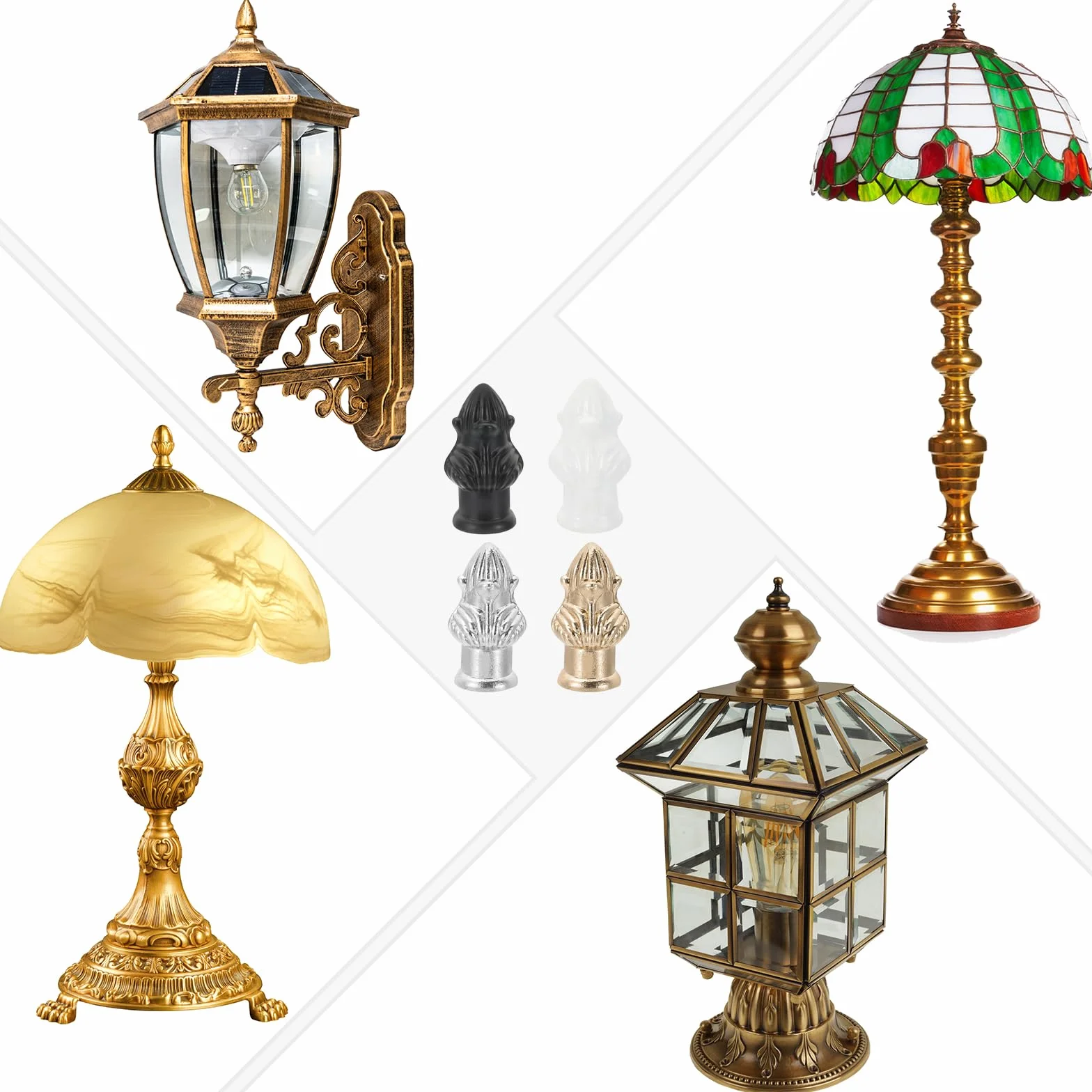 PATIKIL Pomelli Cappucci per Lampade 33x20mm Ottone Bronzo Set 2