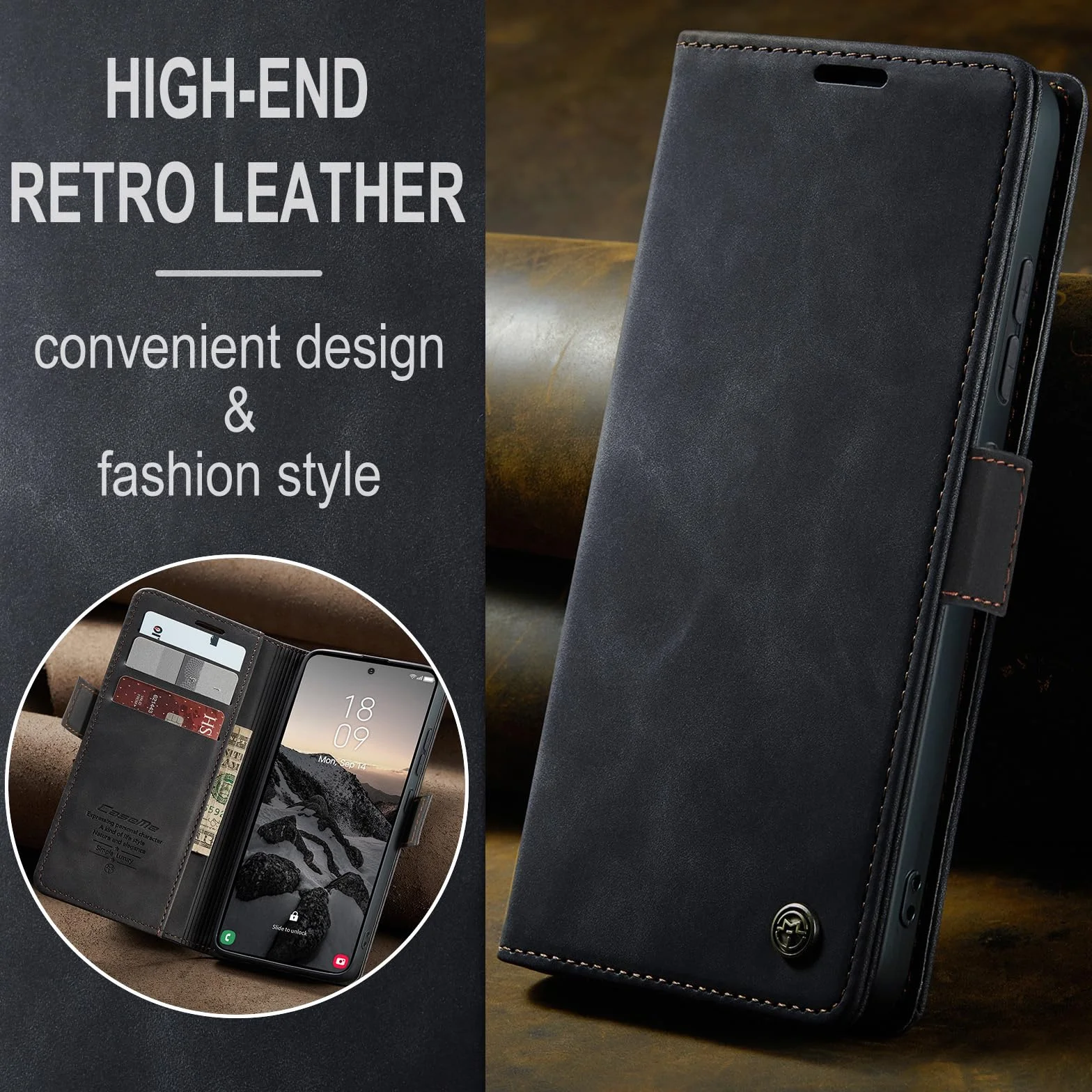 Cover per Samsung Galaxy S26 Ultra 5G, Premium PU Pelle Custodia, Magnetica Carta Fessura Portafoglio Case, Flip Cavalletto Custodia per Samsung Galaxy S26 Ultra - Nero