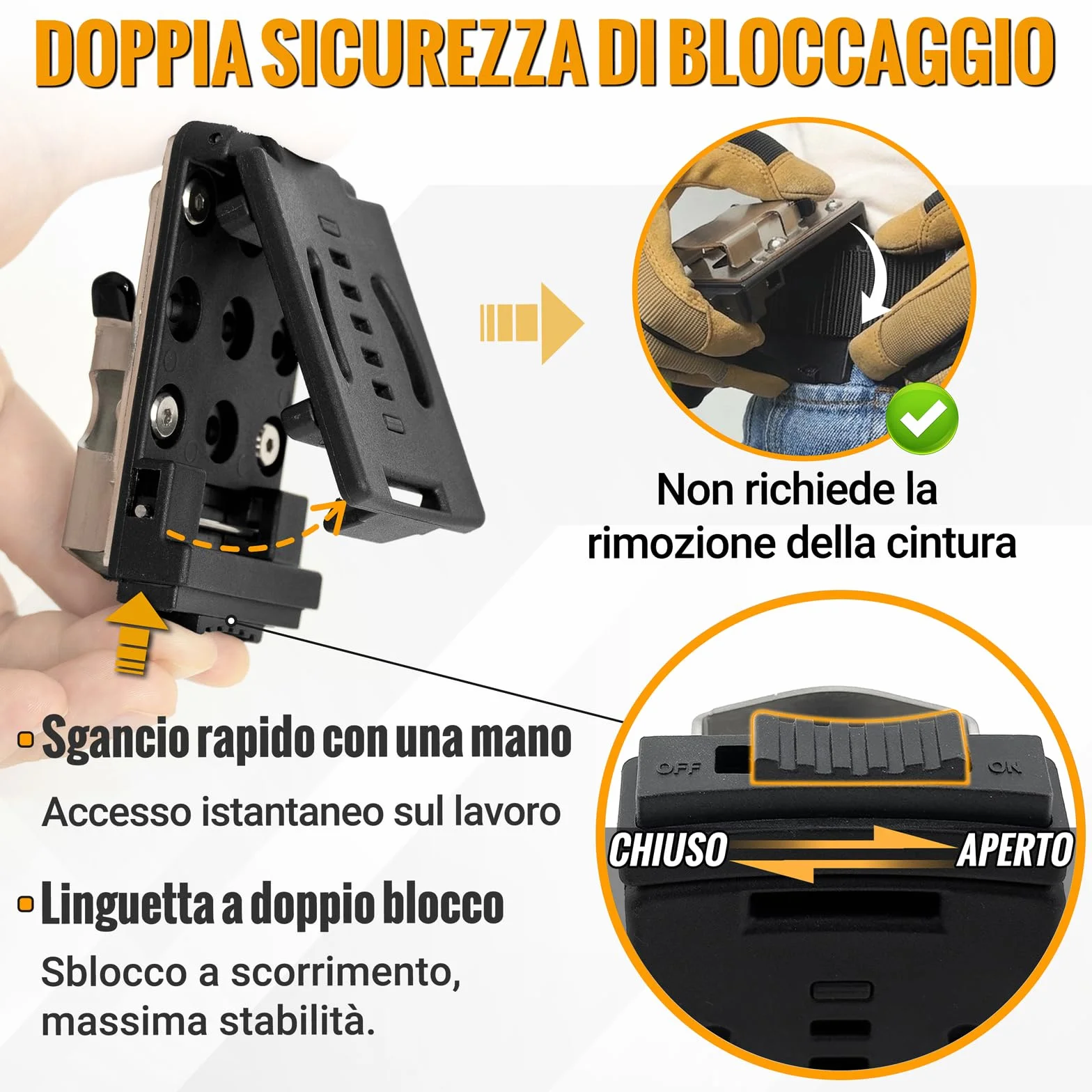 Porta Attrezzi da Cintura in Acciaio Inossidabile 304, Supporto Clip-on per Trapani Senza Fili e Avvitatori