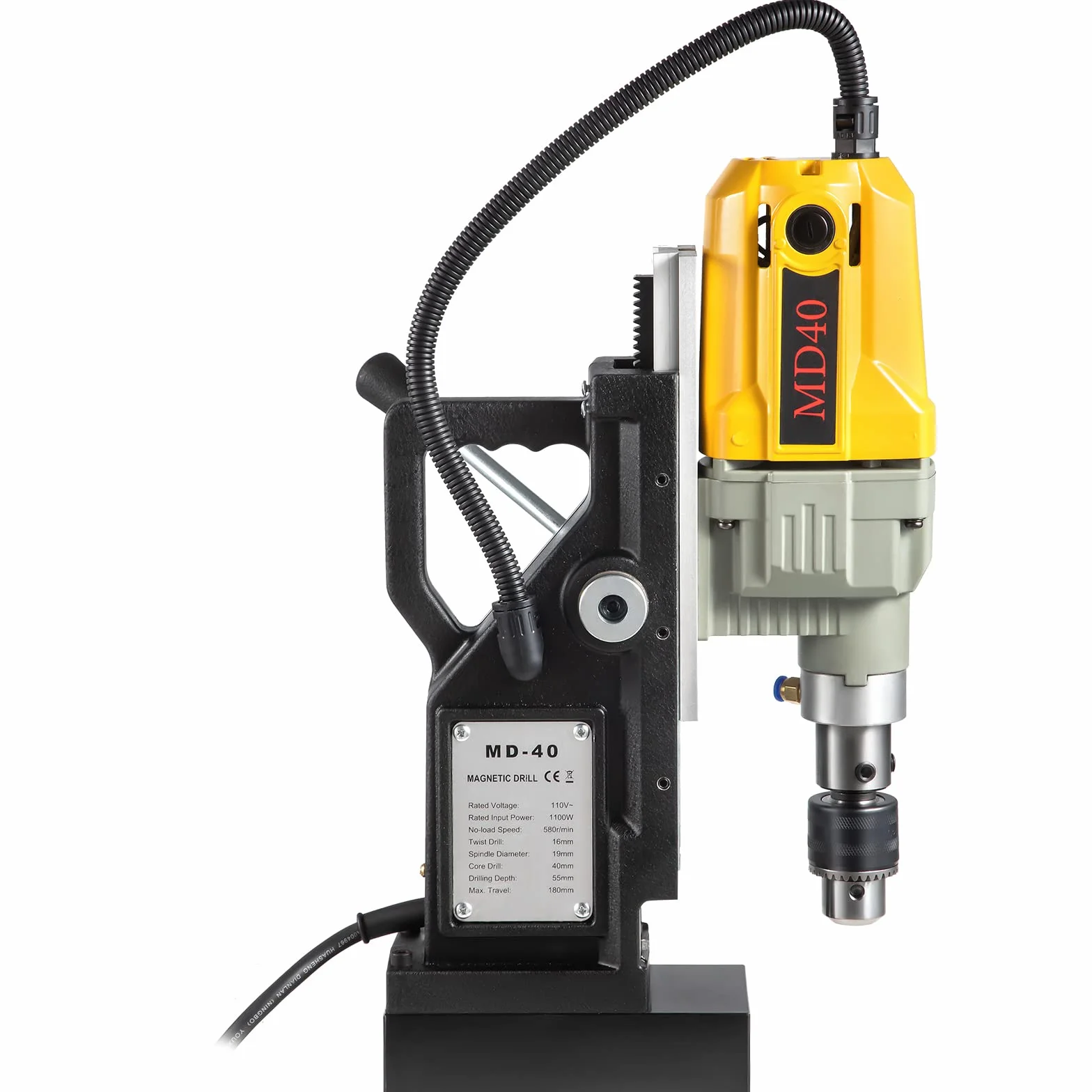 VEVOR Trapano Magnetico Elettrico 1100W 12000N Carotatrice Magnetica 12 Punte Foratura 40 mm Profondità 150 mm
