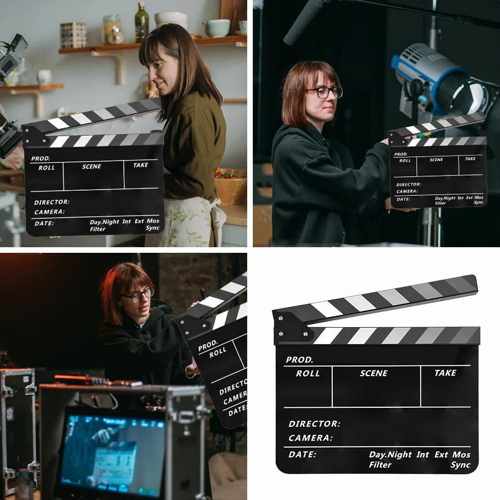 Ciak Cinematografico,30x25cm Film Clapboard,Acrilico Film Clapperboard,Film Clapboard Acrilico,Regali per Cinefili,Cinema Gadget,Accessori Regista