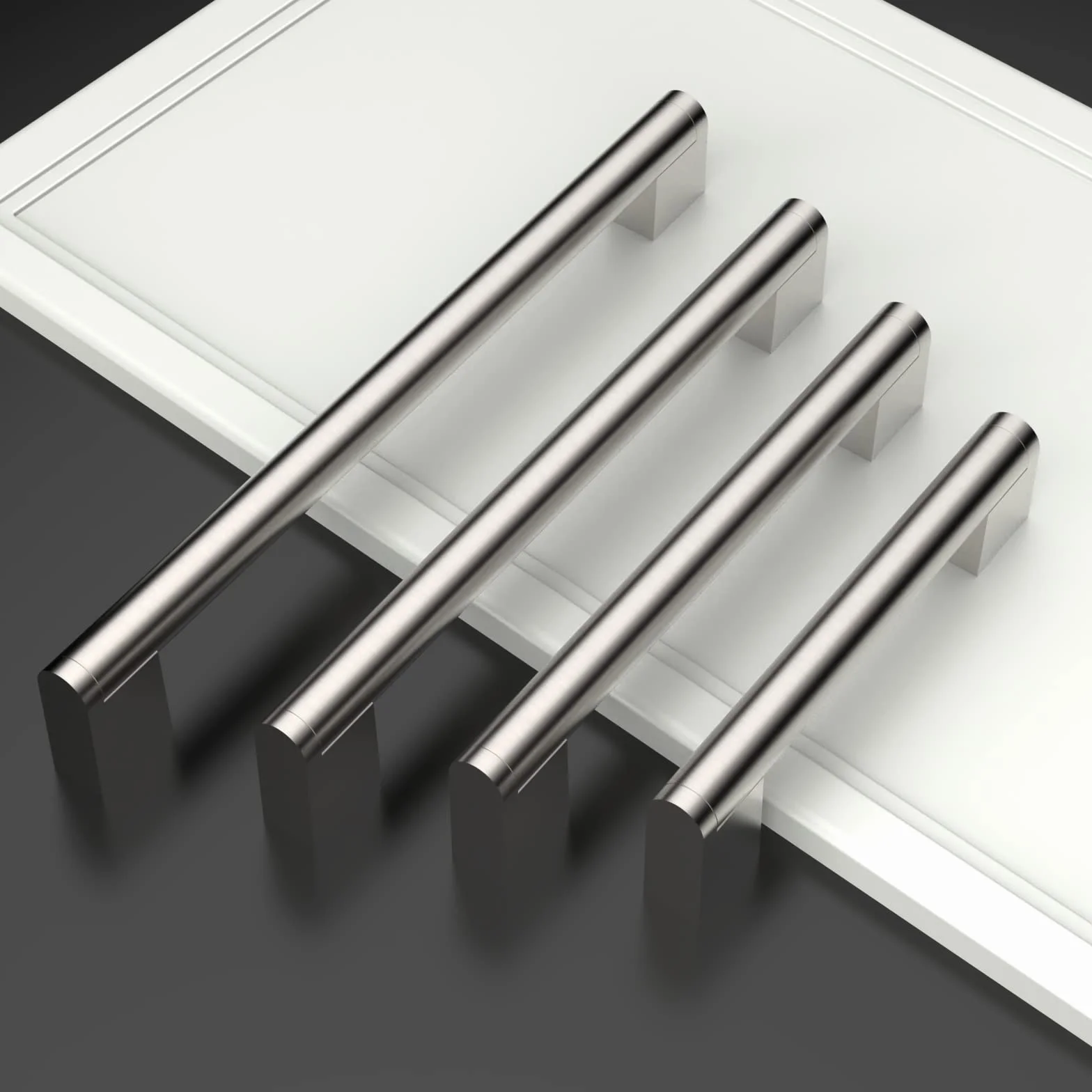 Amerdeco 10 pezzi Maniglie per Mobili da Cucina Argento Maniglie cucina Distanza fori 128 mm armadietti in acciaio inossidabile per mobili da cucina Decorazioni per la casa