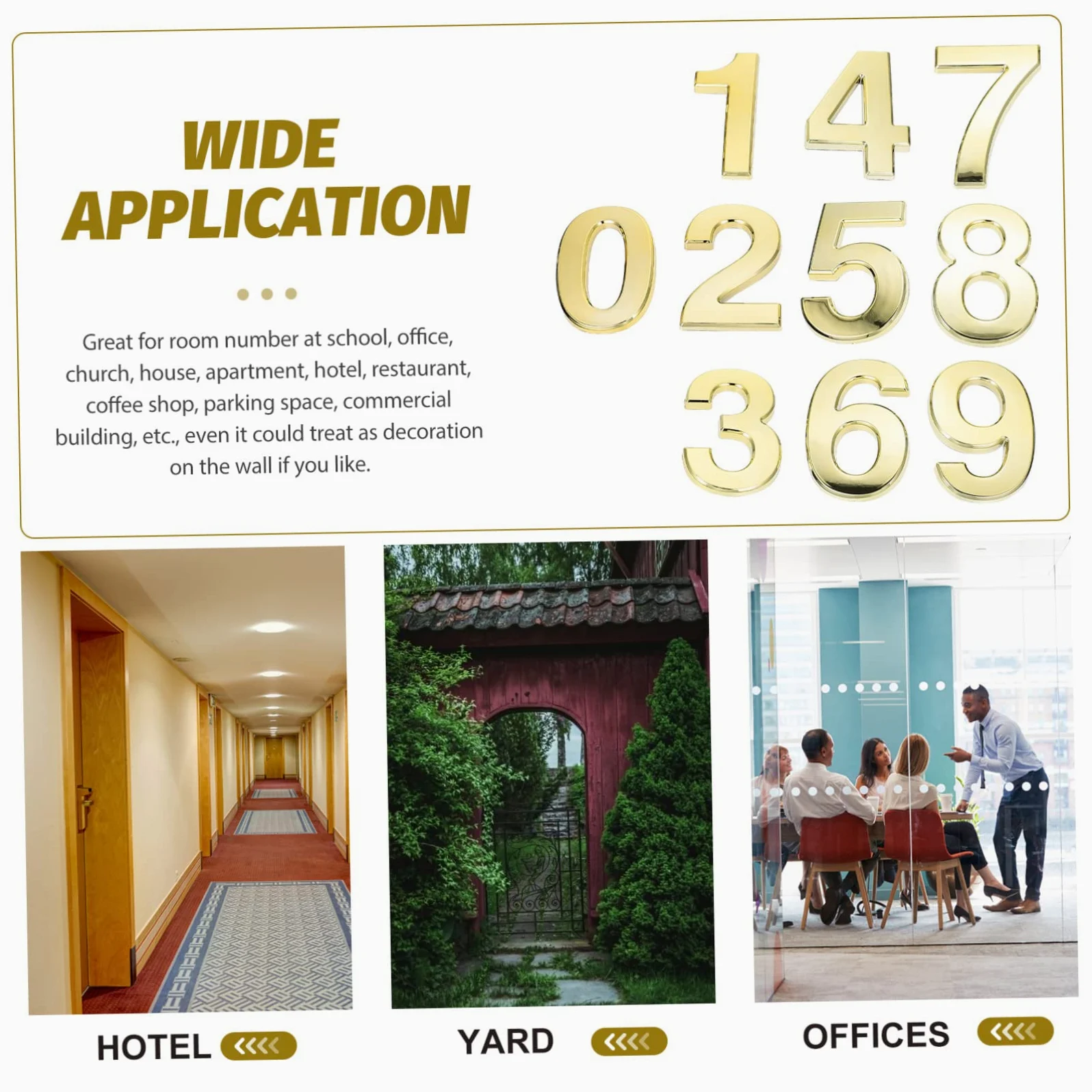 Artibetter 20pezzi Numeri Adesivi Antichi Per Decorazioni Di Porte e Numerazione Civica Per Casa e Hotel Impermeabili e Resistente Alle Intemperie