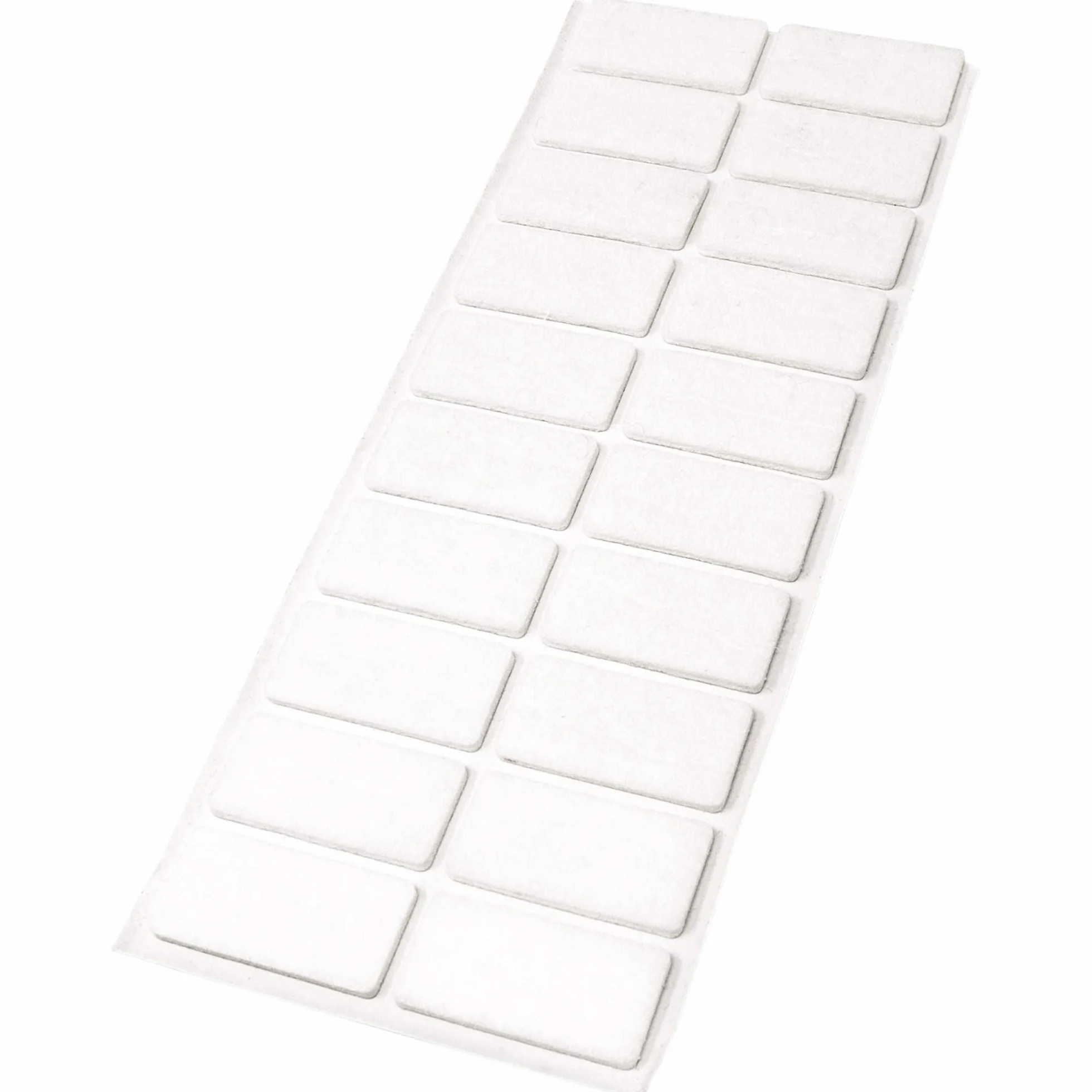 Piedini per mobili in feltro autoadesivi 20x40 mm rettangolari 3.5 mm spessore bianco