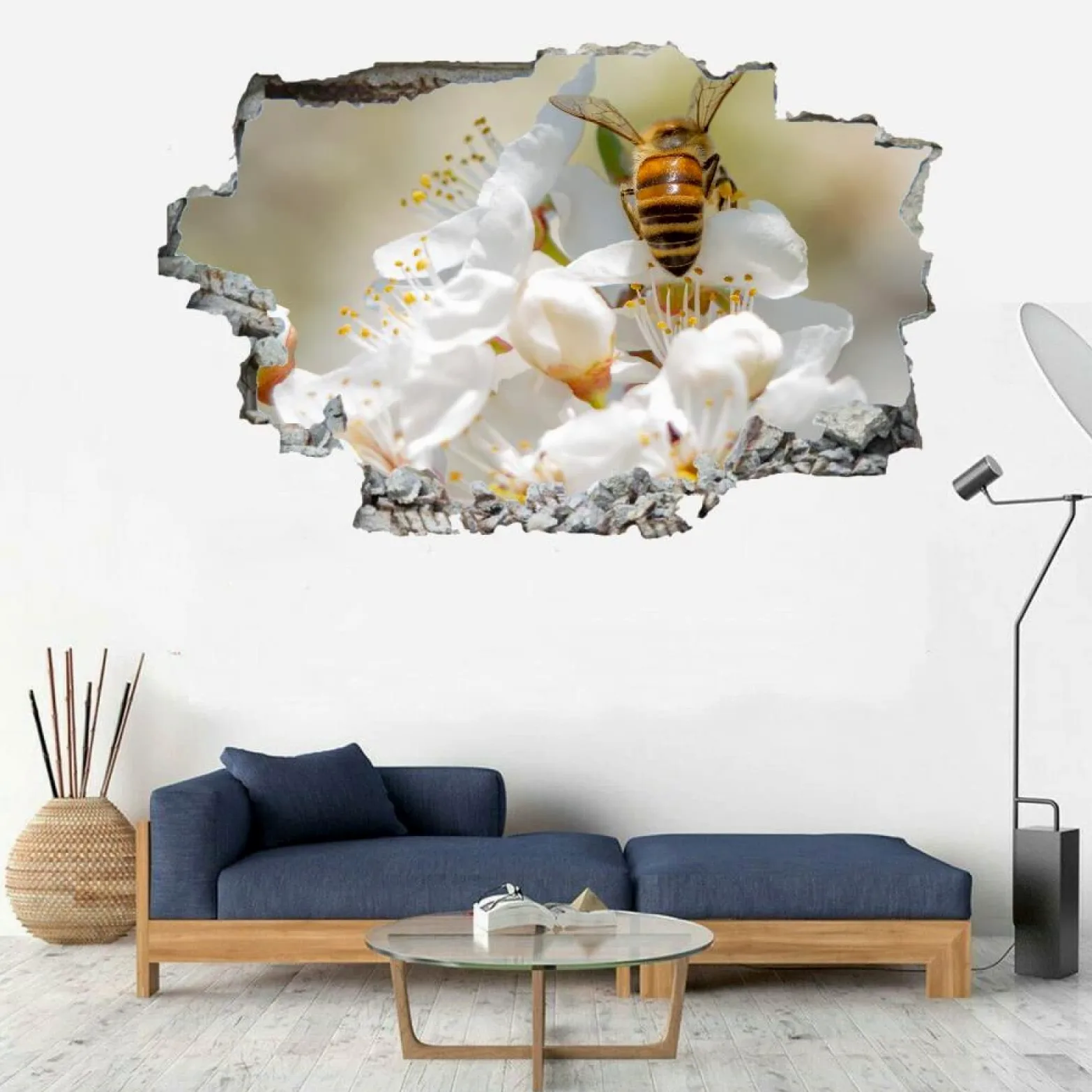 Decorazione Da Parete 3D, Fiori Stanza Delle Autoadesivo Della Parete Smontabile Api Decalcomanie Per Camera Da Letto Per Bambini Nursery Decorazioni Per Matrimoni Regalo 80x120cm