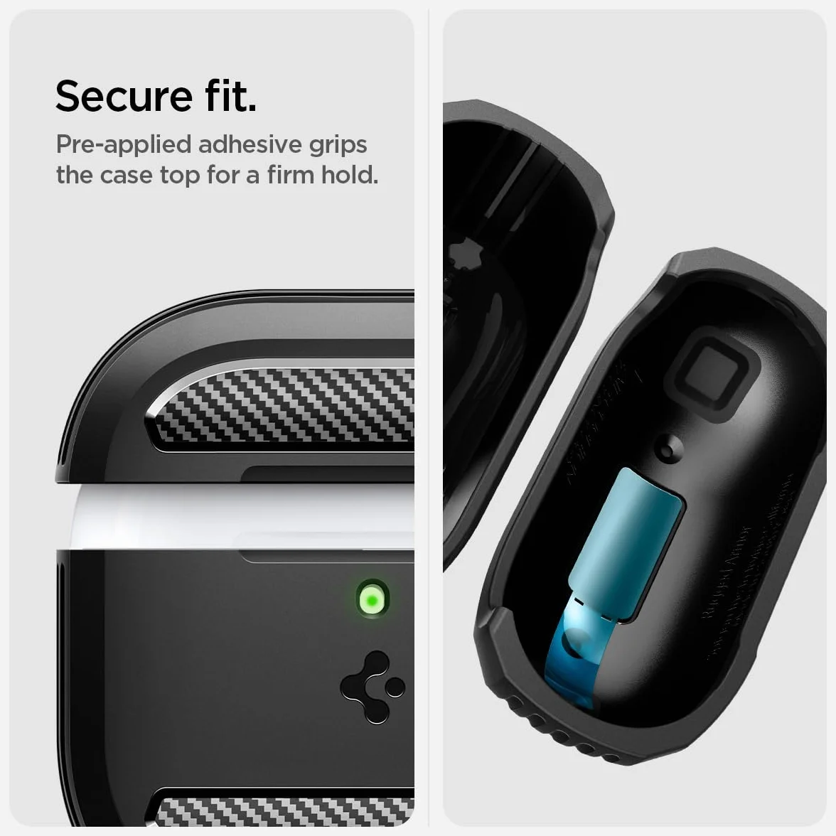 Spigen Cover Rugged Armor Compatibile con AirPods 4 (2024), Custodia AirPods 4 - Nero Opaco
