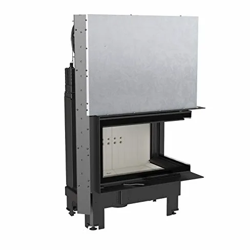 KRATKI Inserto per camino in acciaio a legna MBM 10 kW Ø200 destro A+ aria | Acciaio nero, efficienza 81%, classe A+. Ecodesign, BImSchV 2, Kratki PRO; per recupero calore.; combustione efficiente