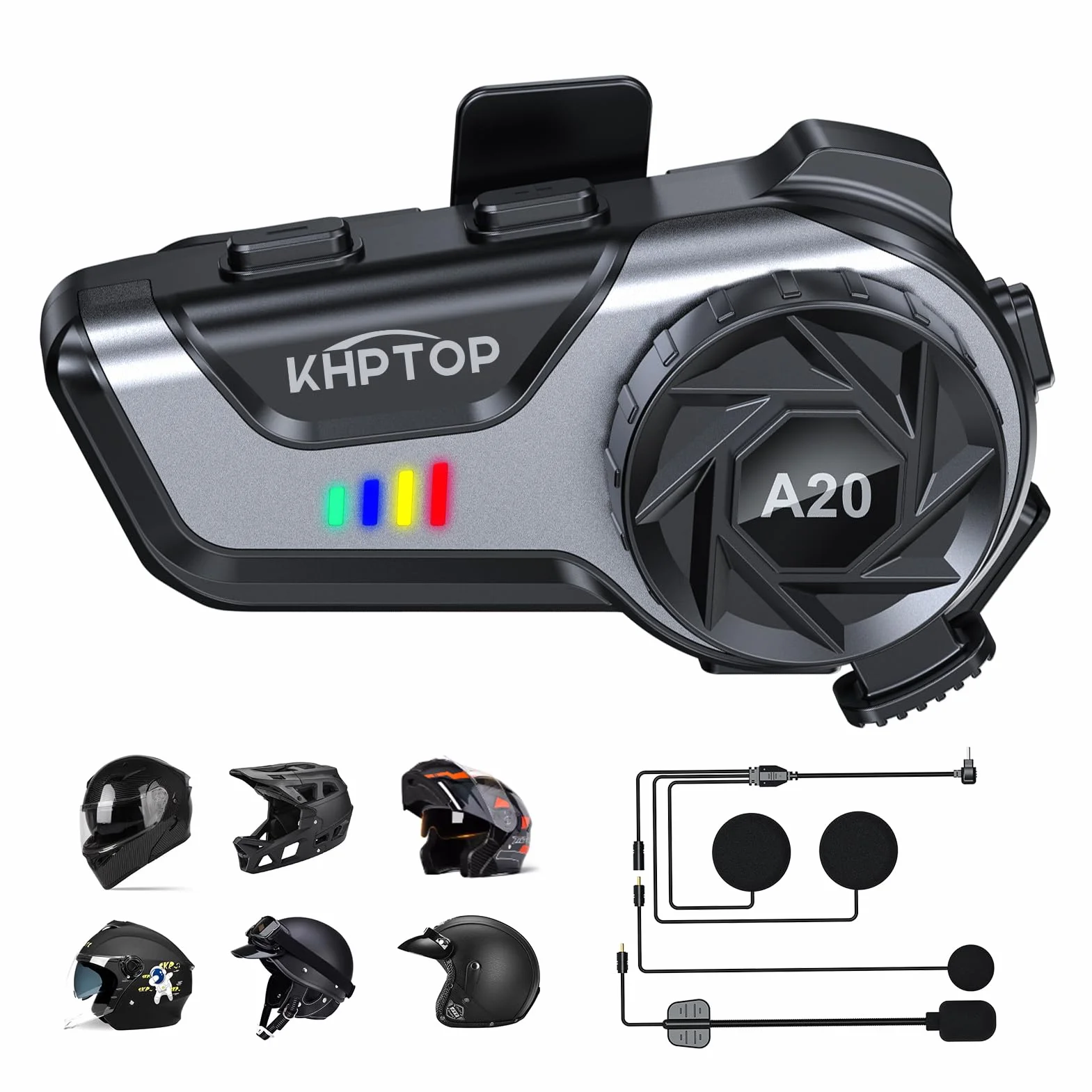 Casco Moto Auricolare CVC&DSP Riduzione del Rumore auricolari bluetooth moto Soft/Hard Mic/1000mAh Automatico Risposta/Chiamata Cuffia Musicale IPX6 Impermeabile Compatibile con Tutti i Caschi