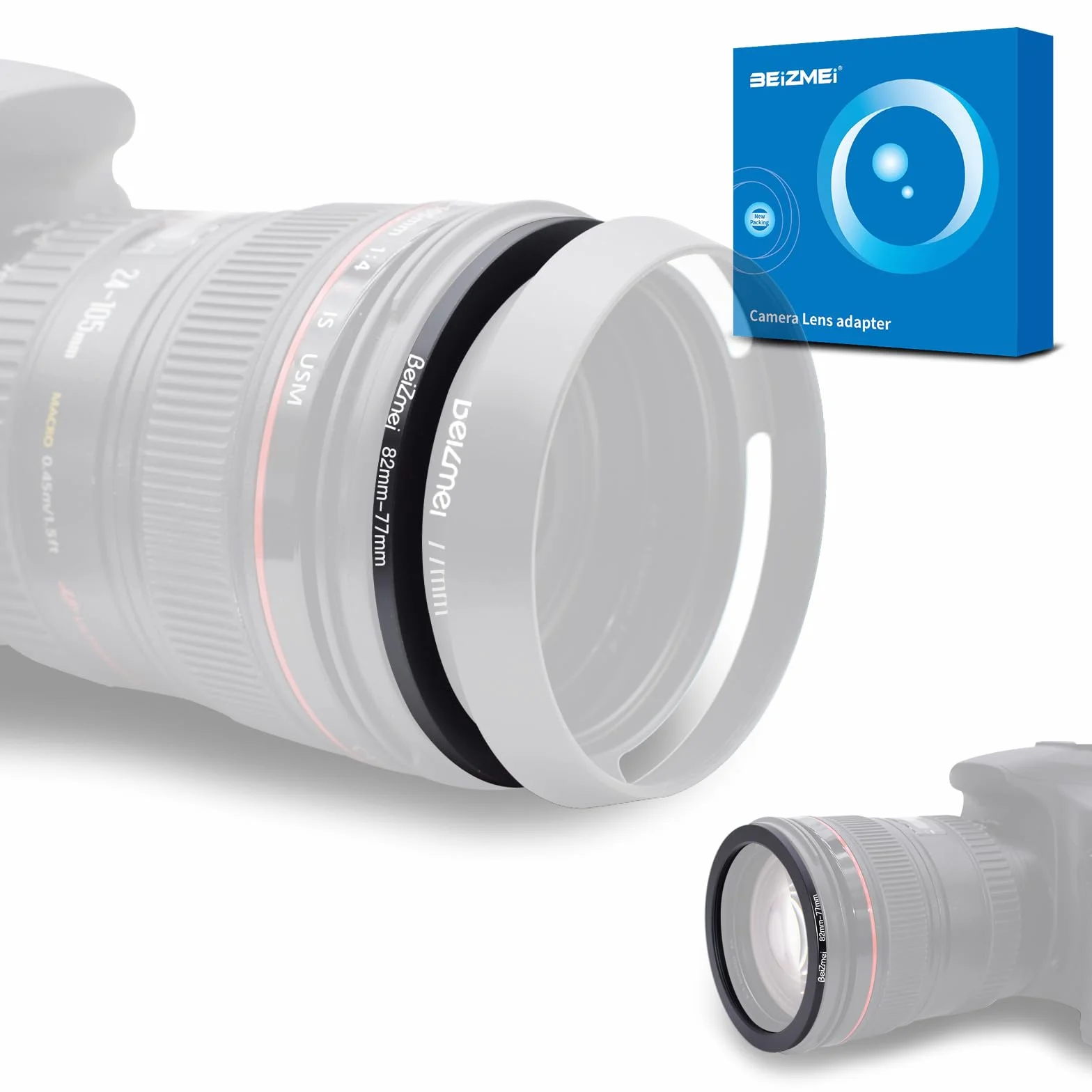 82mm a 77mm Anelli Adattatore Filtro Lente Compatibile con tutte 82mm le Obiettivo a 77mm UV ND CPL filtro,82mm lens to 77mm Filtro Ring