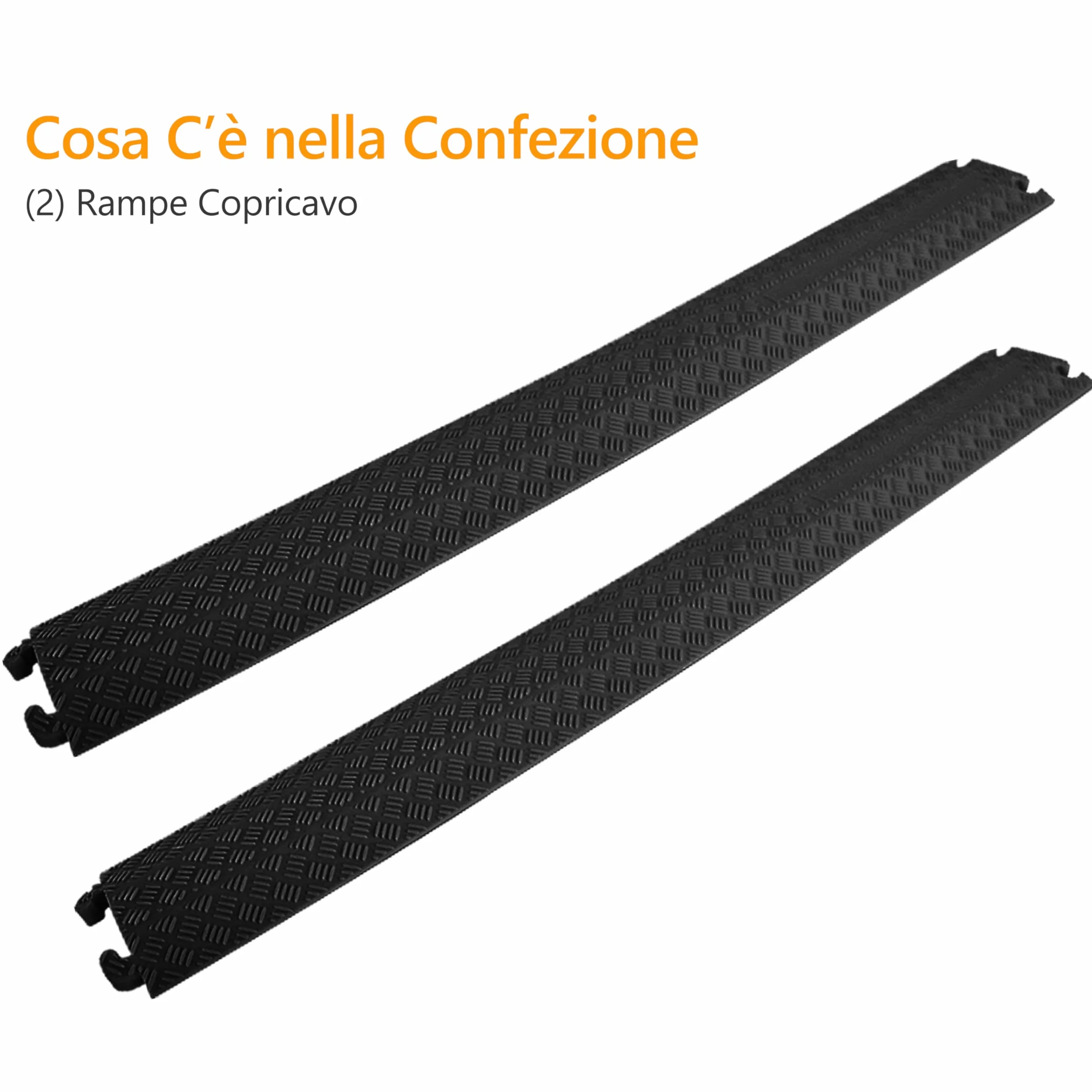 Pyle Rampa Auto 203 cm Gomma Canalina Passacavi Calpestabile 1 Canale Set 2