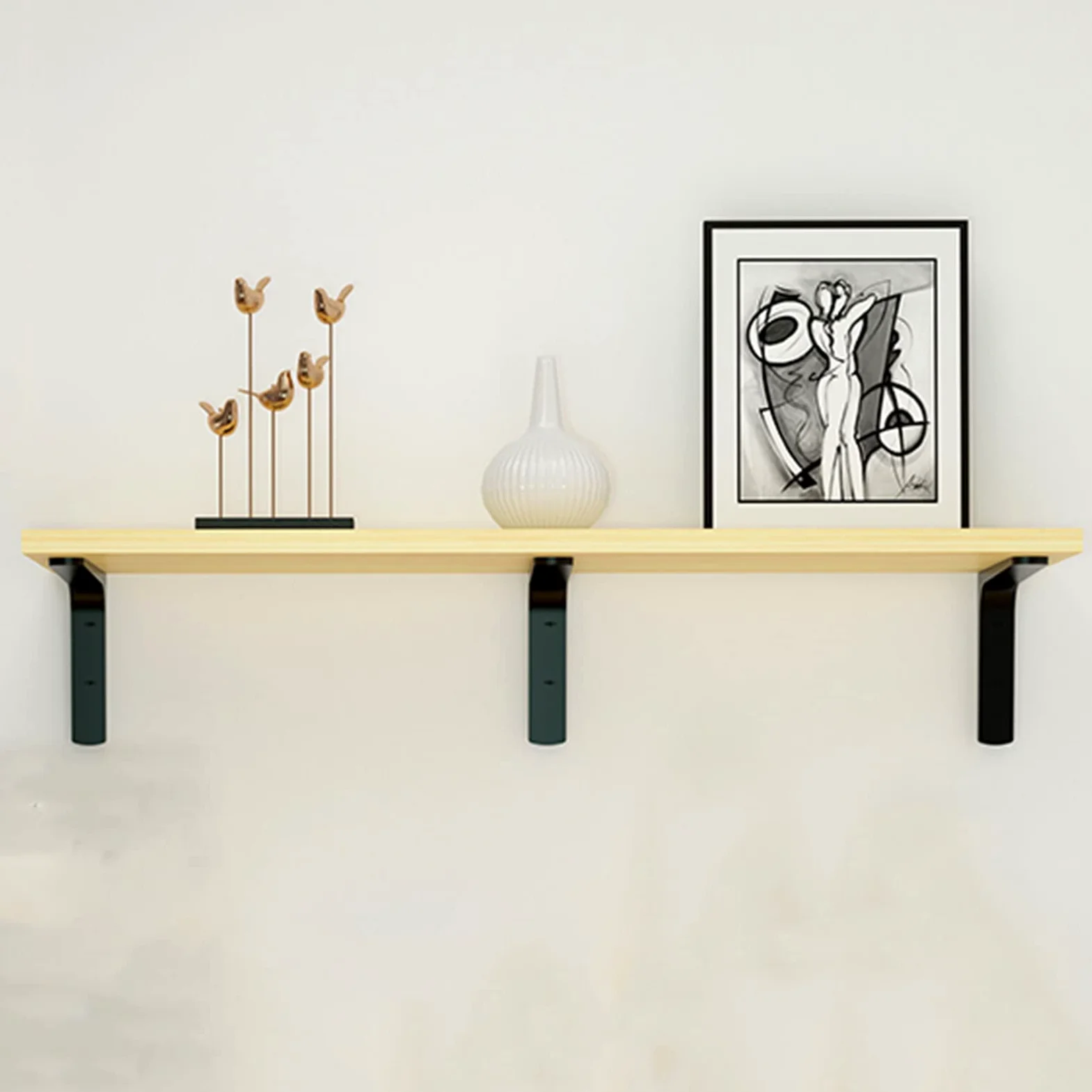Mensole sospese a parete Grande mensola pensile in legno, Scaffalatura per garage Scaffale ad angolo, Scaffale per libreria a parete, Organizzatori a parete per bagno Cucina Soggiorno Lavanderia