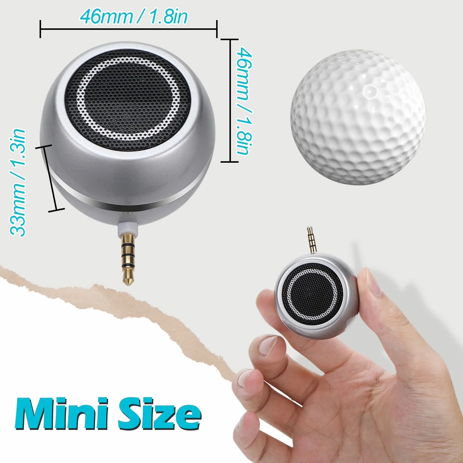 Bestcool Mini Altoparlante portatile, Altoparlante per Telefoni Cellulari with 3.5mm Aux Audio Jack Plug e Batteria Incorporata Per iPhone, iPad, iPod, Tablet, Computer