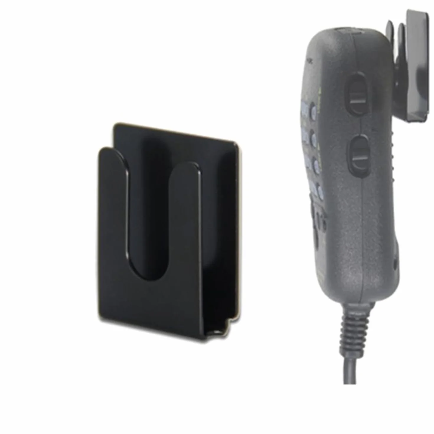 CB - Supporto per microfono e radio, clip per autoradio, walkie-talkie, gancio in metallo per auto
