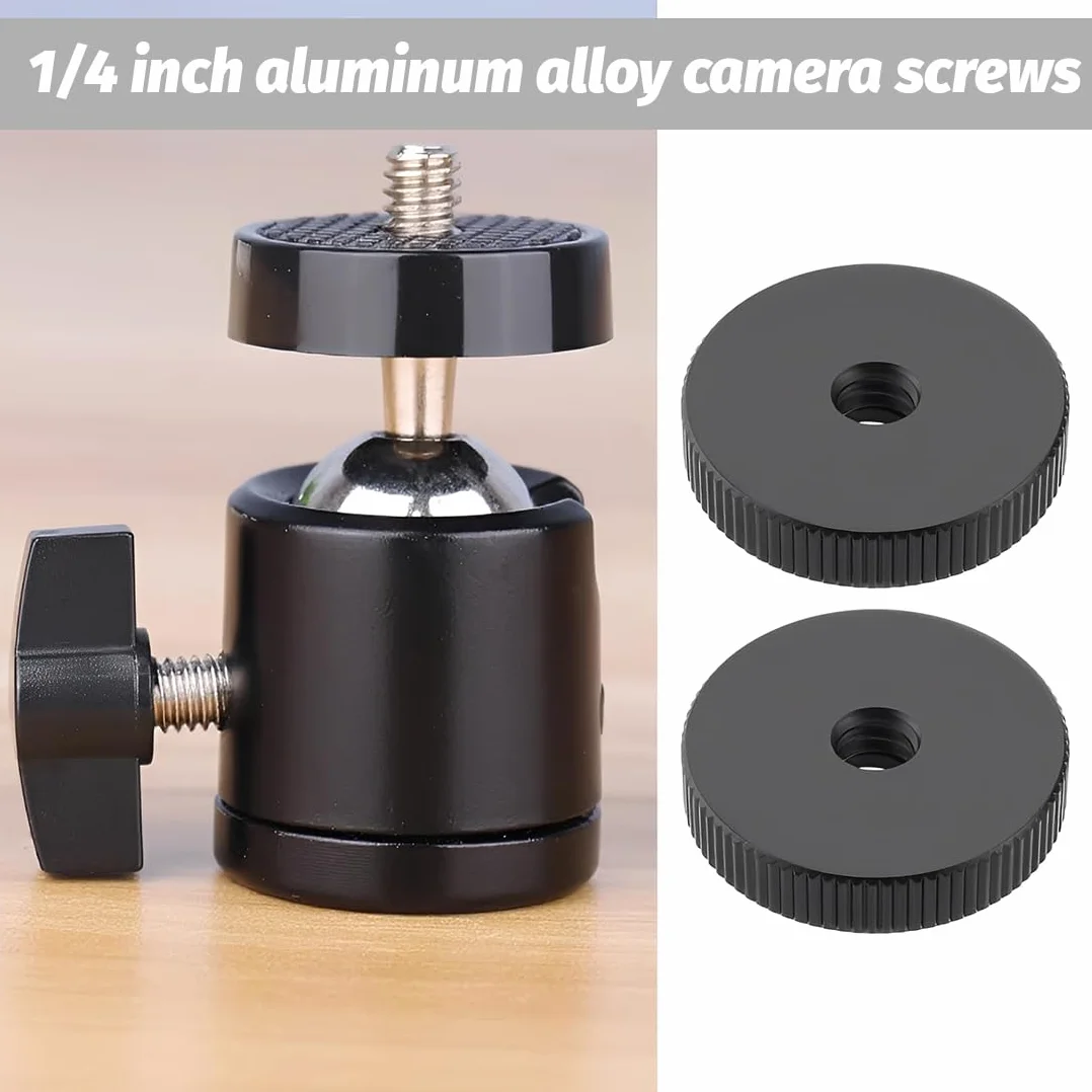 4 Pezzi 1/4" Macchina Fotografica In Rotella Del Pollice Femmina, 26x6.5mm, Dado Bloccaggio Della Macchina Fotografica Adattatore Per Macchina Fotografica Al Microfono Treppiede Collegamento