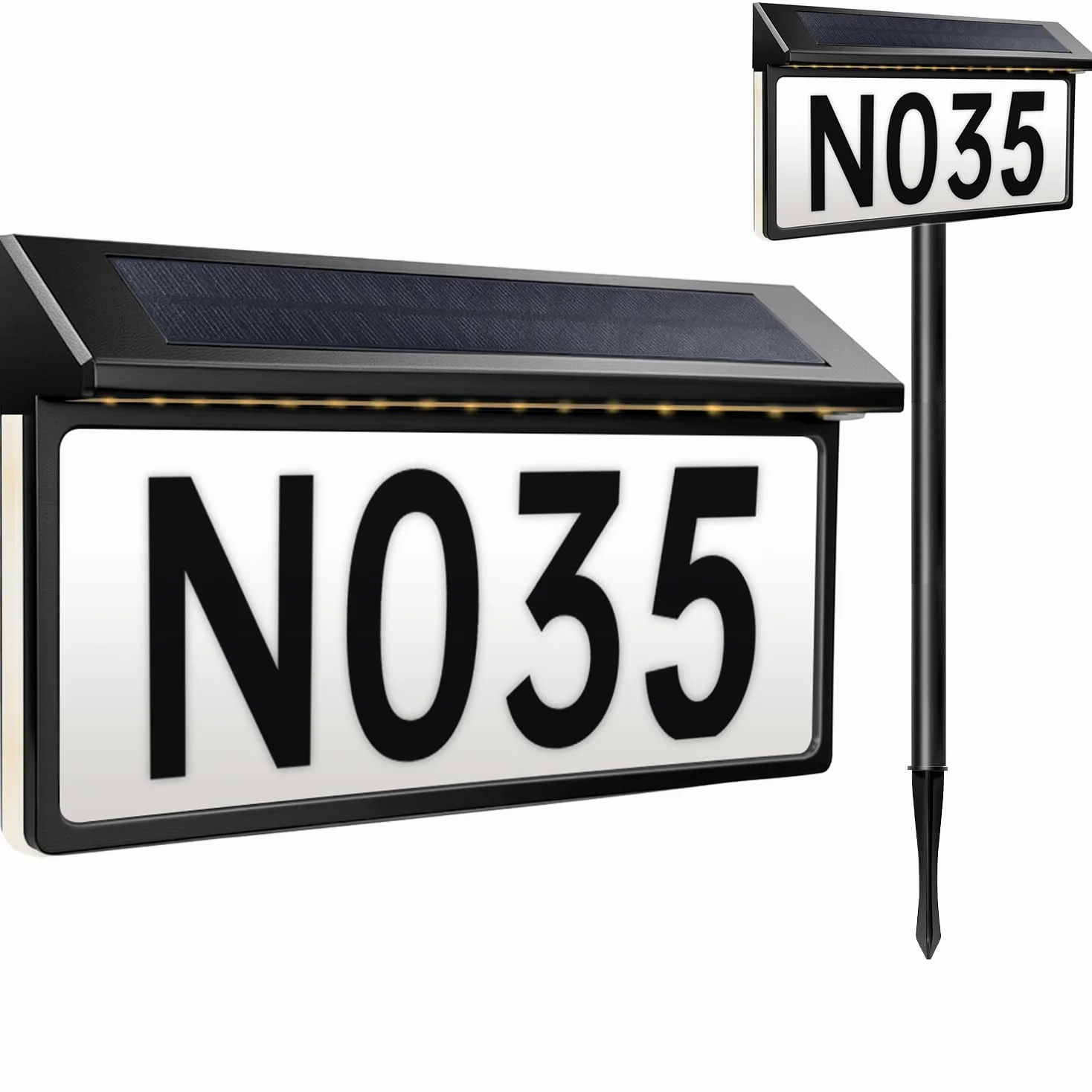 Lampada Solare per Numero Civico, 56 LED, IP65 3000K/4500K/6000K | batteria 2000mAh, montaggio a piolo o parete, include 26 lettere e 30 numeri, ideale per ingresso e giardino