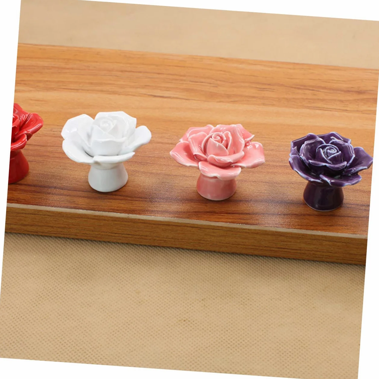 6 Pezzi Manico in ceramica rosa maniglia per tirare la porta pomelli per porte per armadi decorativo antico toeletta maniglia porta maniglie pomelli per cassetti