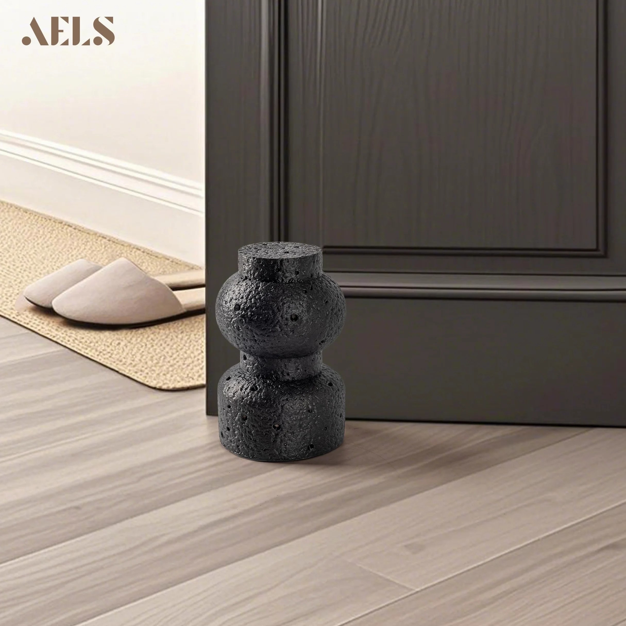 AELS Fermaporta decorativo testurizzato, resistente e senza trapano, design portatile per interni ed esterni, ideale per patio, cortile, giardino, elegante decorazione per la casa moderna di metà