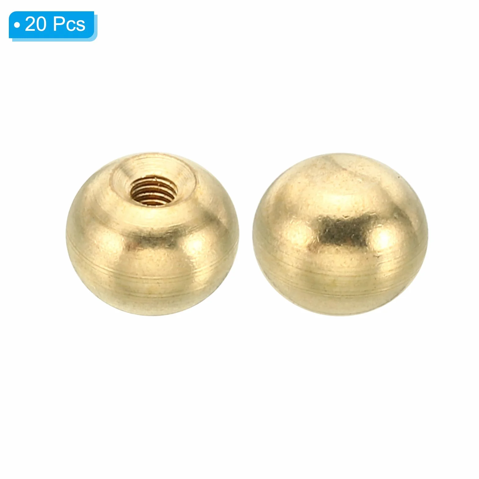 PATIKIL M3x0.5 Filettatura Tappo Dadi Manopola 20 Pacco Ottone Sfera Lampada Decorazione Vite Tappi Dado 10mm