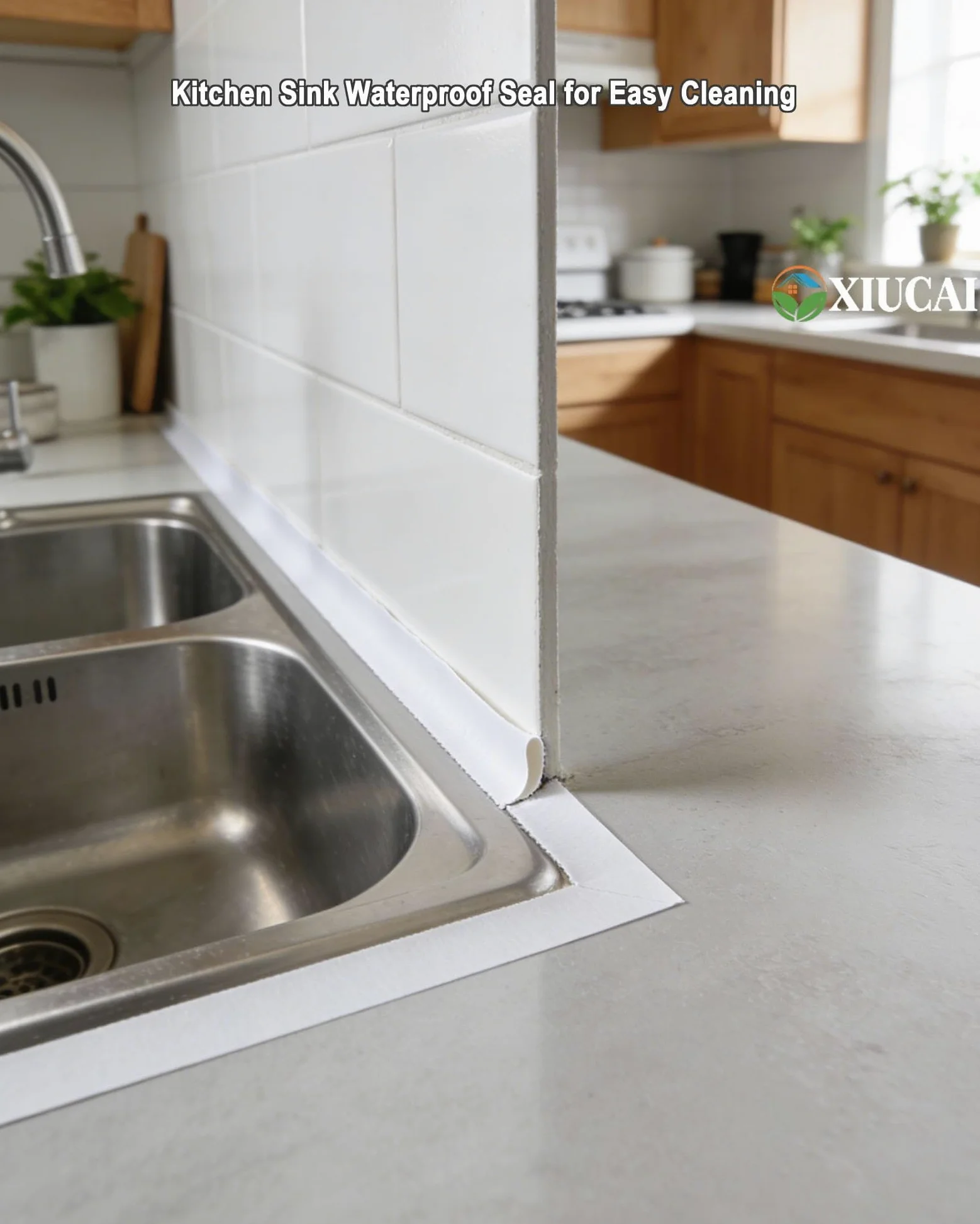 4 Rotoli di Nastro Sigillante per Bordo Lavello, Benda Autoadesiva Impermeabile, Sigillante Senza Residui per Cucina e Bagno, Riempitivo per Fessure Idrorepellente,Bianca,W 7cm x L 20m