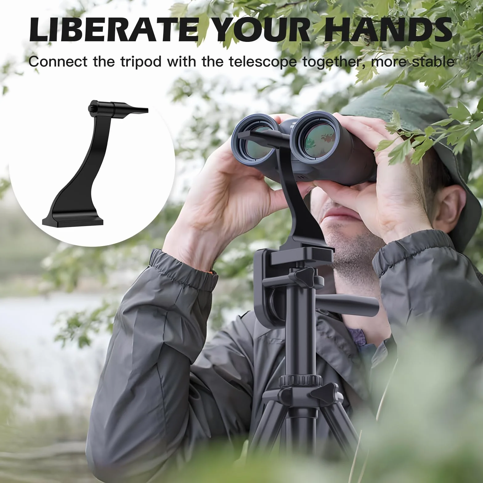 Sogries Adattatore per treppiede binoculare con attacco da 1/4 di pollice in alluminio, adattatore per treppiedi per bird watching e attività all'aperto