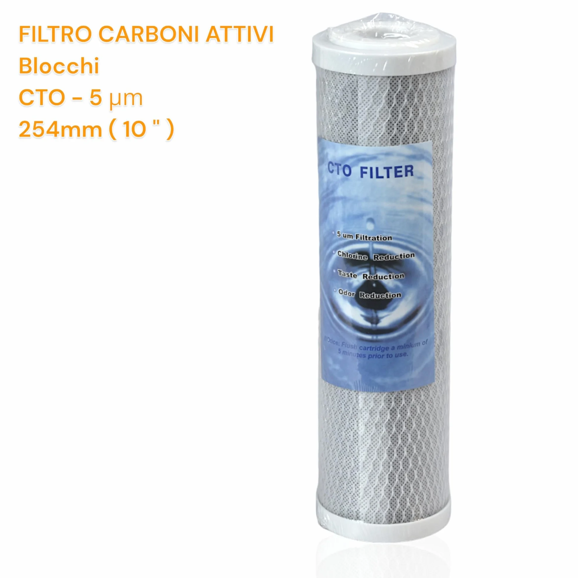 Filtro Acqua Potabile 2X KIT TRE CARTUCCE (6 PEZZI) FILTRO SISTEMA FILTRAZIONE ACQUA SEDIMENTI + CARBONI ATTIVI 10" 5 μm PER DEPURATORE SOTTO LAVELLO