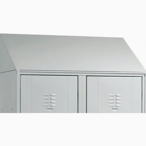 Tetto Inclinato Antipolvere per Armadio SPOGLIATOIO 2 POSTI in Metallo cm.68X34 Grigio PRO Metal