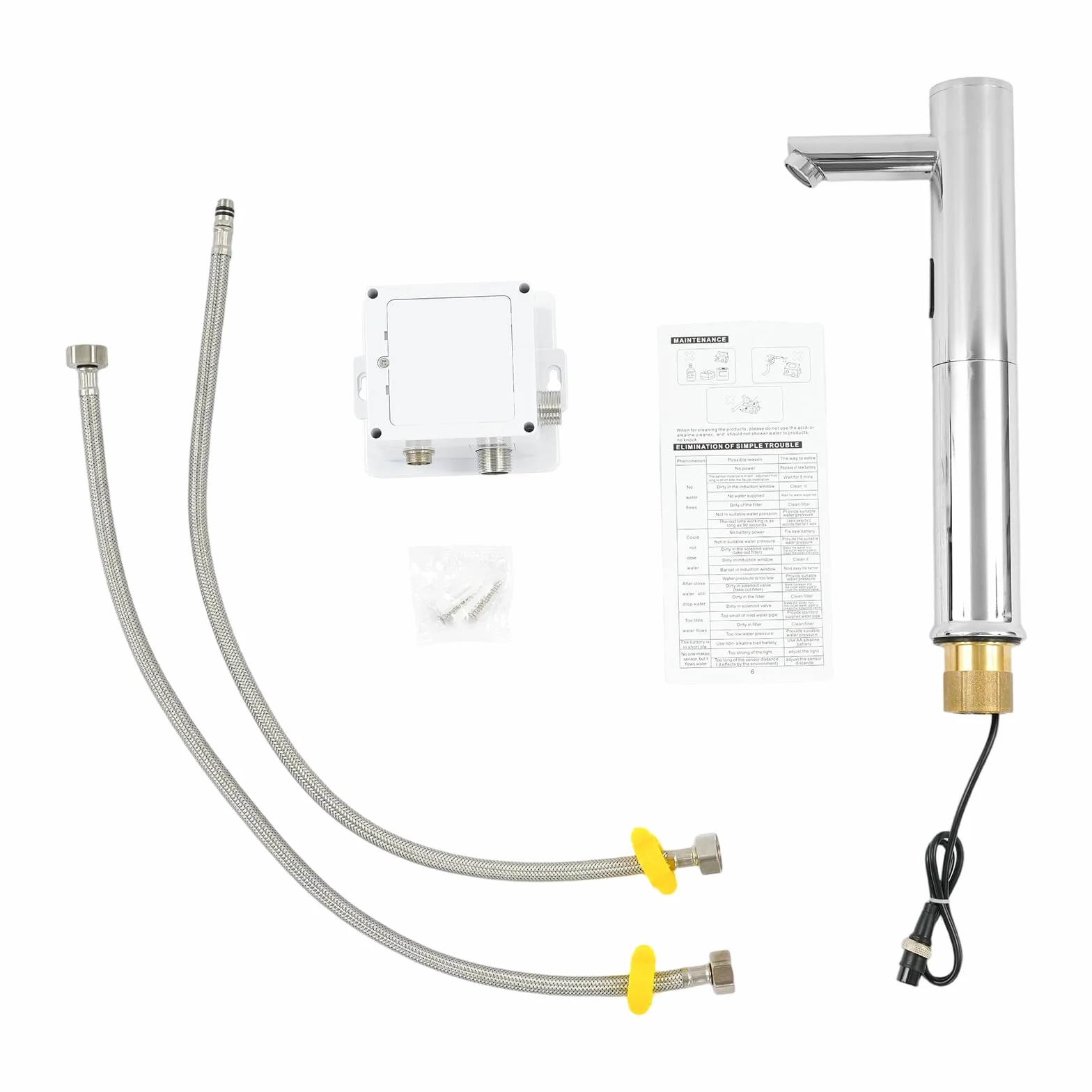 Rubinetto con sensore a infrarossi 32 cm per lavabo senza contatto ottone alto moderno
