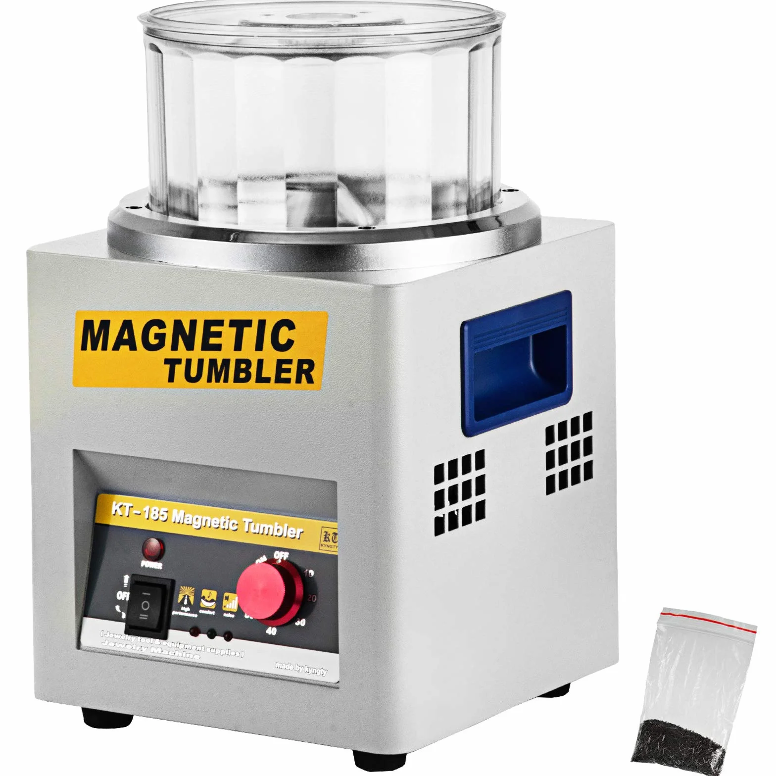 VEVOR Lucidatrice Magnetica per Gioielli 180mm Tamburo Rotante 2000 RPM Rotazione Bidirezionale