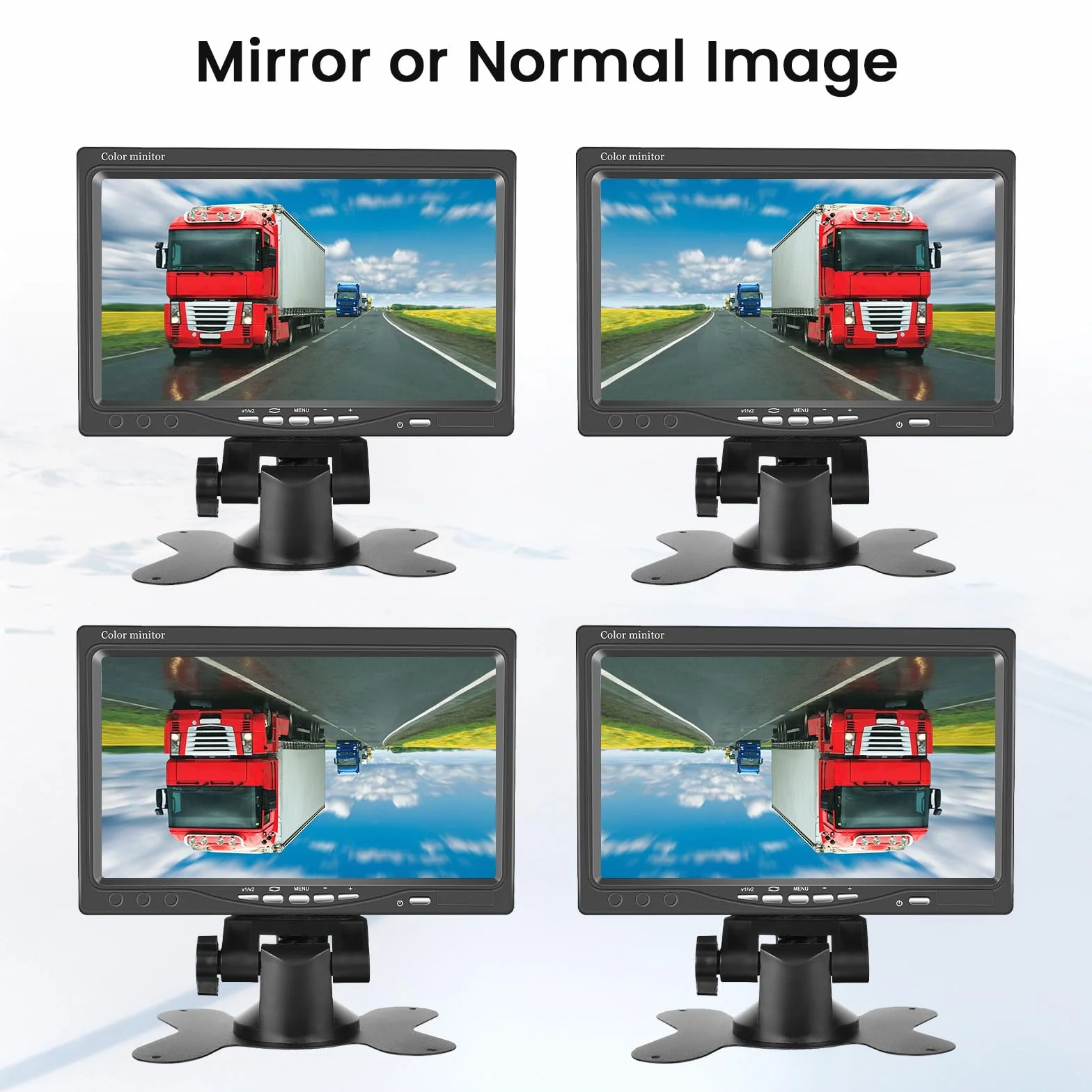 Inefala Kit Telecamera Posteriore con Monitor 7 Pollici +Telecamera di Retromarcias Impermeabile IP68 Grandangolo 170° Visione Notturna 18IR per Camion Camper Trattori 12V-24V +20M 4Pin Cavo Avionico