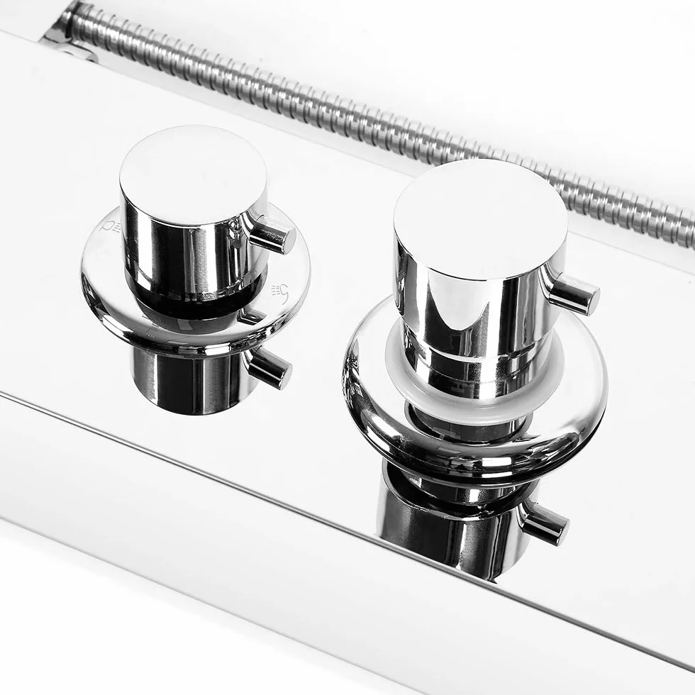 Pannello Colonna Doccia,Doccia a Pioggia in Acciaio Inox, Pannello Doccia con Doccetta 15 * 47 * 130 cm (Argento specchio)