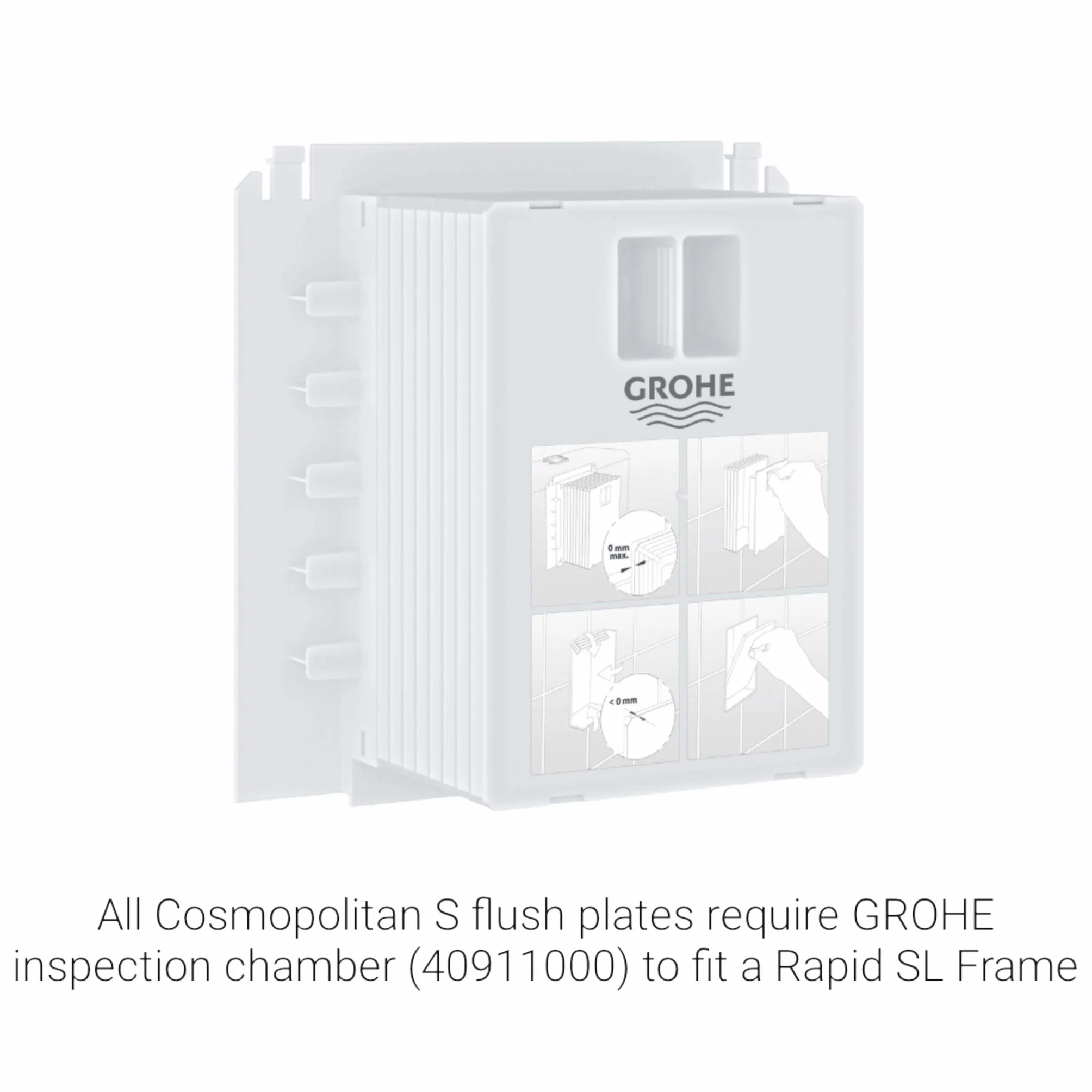 Grohe Skate Cosmopolitan S Piastra di azionamento Rapid SL 130x172mm 2 Tipi di Flusso