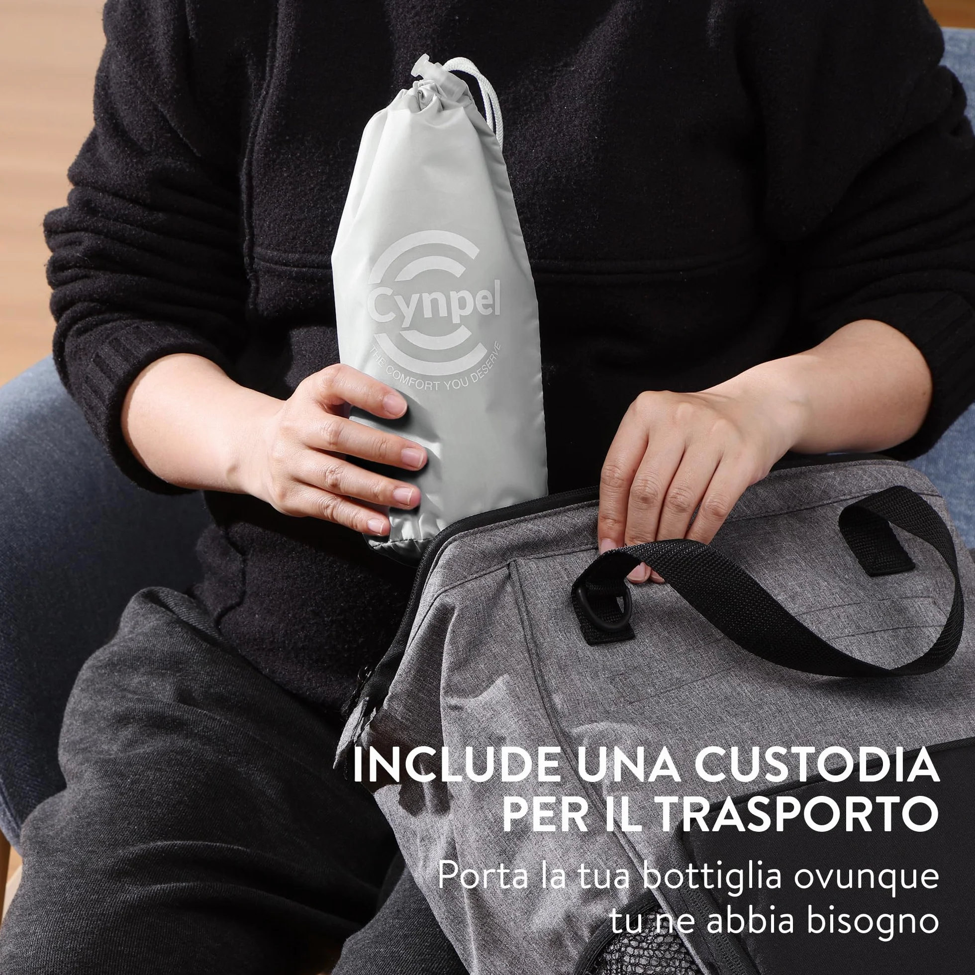 Cynpel Bidet Portatile Post Parto Pieghevole - Peri Bottle Emorroidi Antigoccia Grigio
