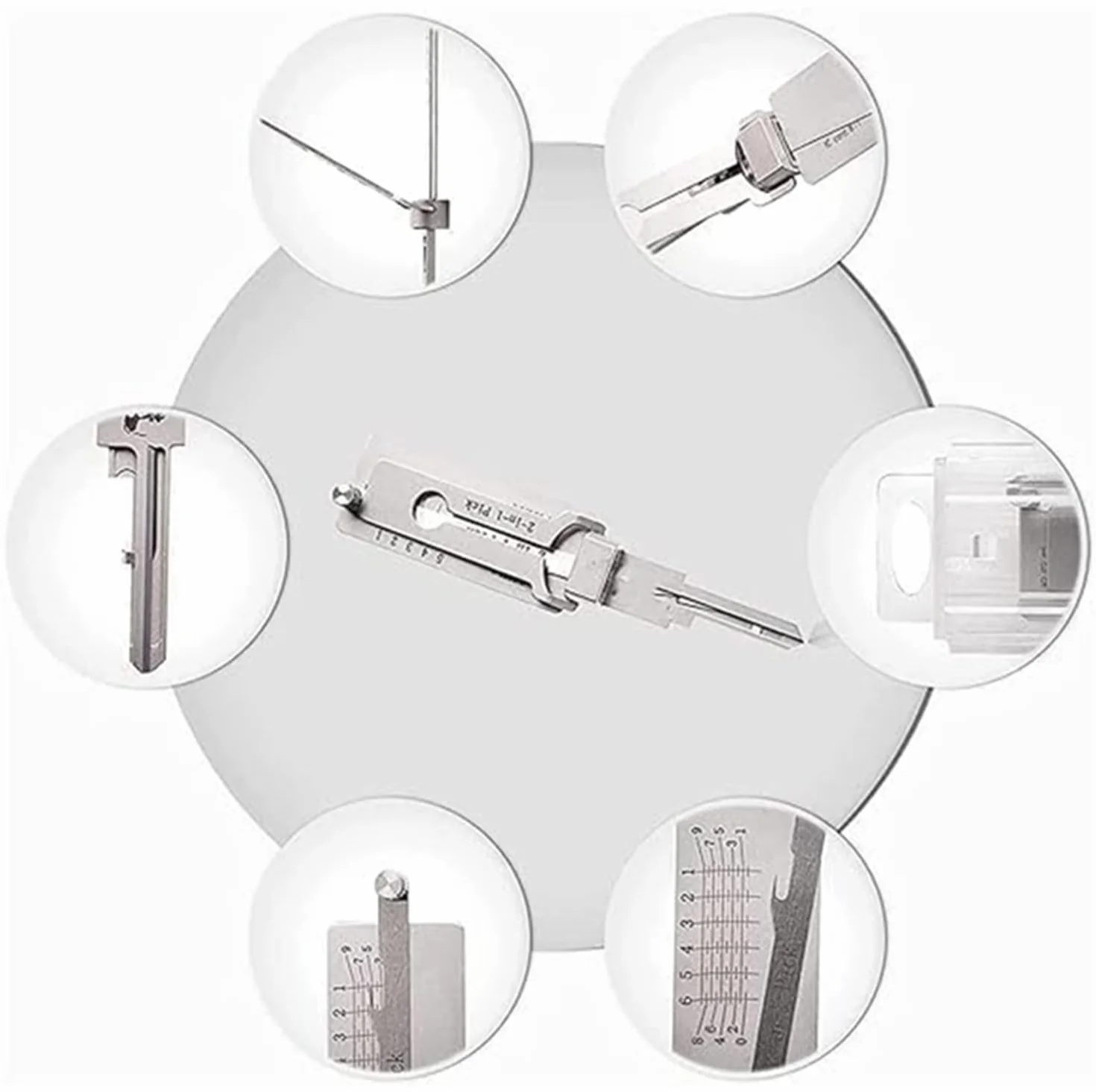 SS001 Pro Lock Pick Tool 2 in 1 Kit Picking Serratura Master Key Decoder LockPick Set Acciaio Inox