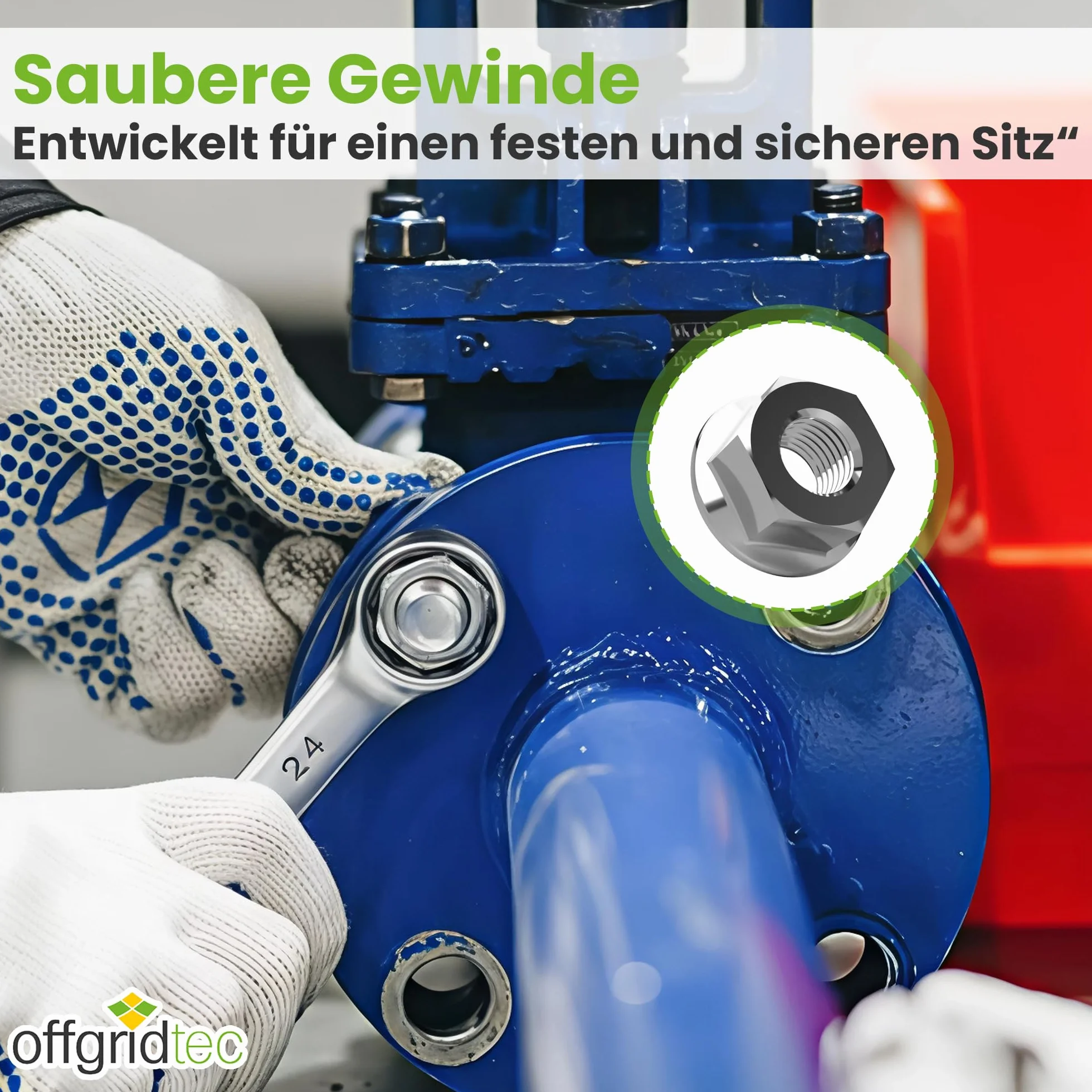 Offgridtec Nakrętka kołnierzowa ze stali nierdzewnej M10 DIN 6923 A2 V2A, 25 sztuk