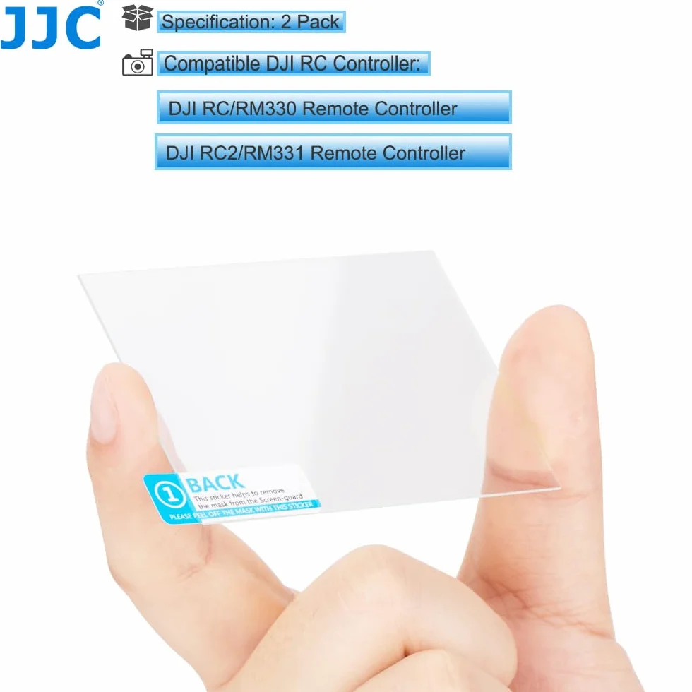 JJC (2 Pack) Protezione dello schermo in vetro temperato per DJI RC (RM330)/RC2 (RM331) Controller per Air3, Mini 4 Pro, Mini 3 Pro, Mavic 3 Cine, Mavic 3 Ultra-Sottile HD, Anti-Graffio Senza Bolle