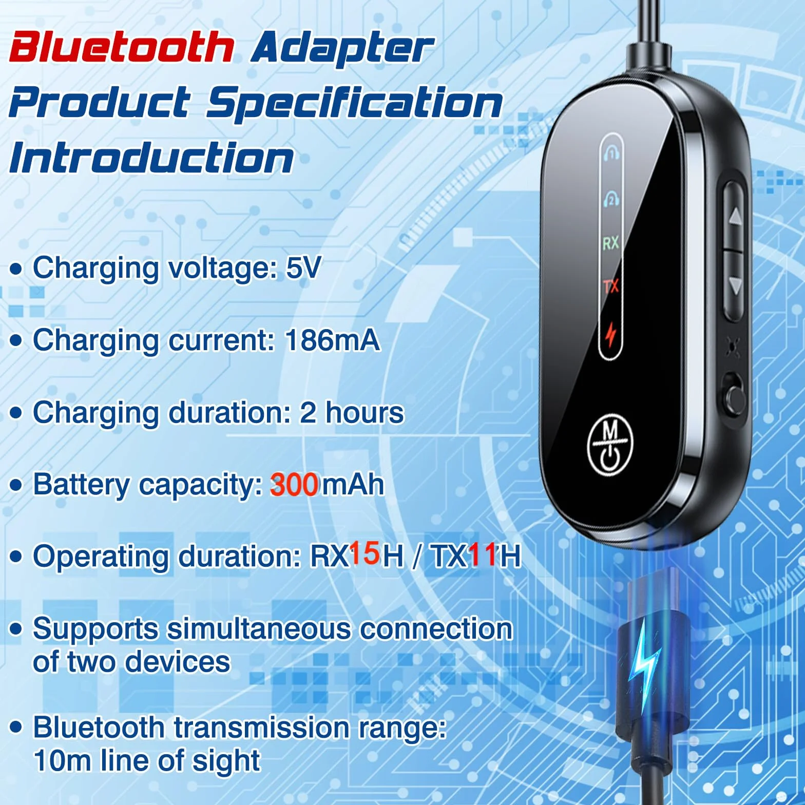 CAUTIOUS 5.4 Ricevitore Bluetooth Aux, 2 in 1 Adattatore Trasmettitore Ultimo Modello, Stabile Trasmettitore Bluetooth per Tv, Cuffie 3.5mm, Adattatore Bluetoot Auto per TV, Telefono Mobile