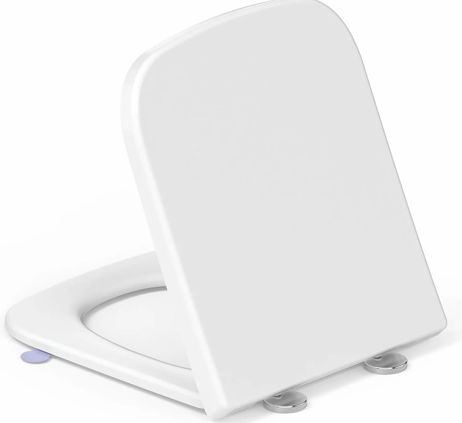 YEAUPE PRO Tavoletta wc Universali Forma quadrata, Sedile WC Urea-Formaldeide Chiusura Ammortizzata tavoletta wc con Sgancio Rapido a un Pulsante,Bianco,42,2 * 36,2 * 4,4CM