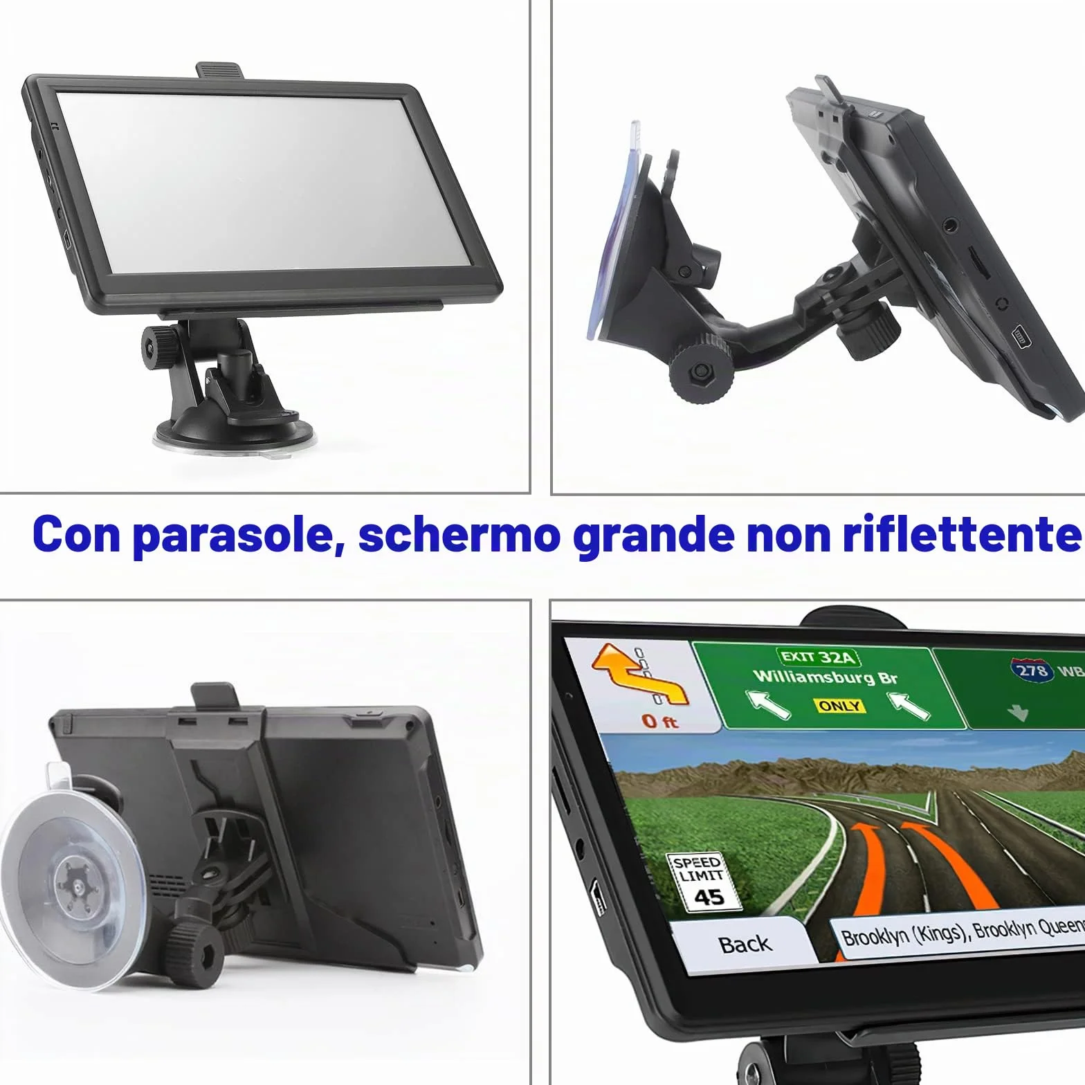GPS 7 Pollice Navigazione Auto con HD Touch Screen, Multi-Languages Guida e Mappe EU, Info Traffico, per Camion Campeggio