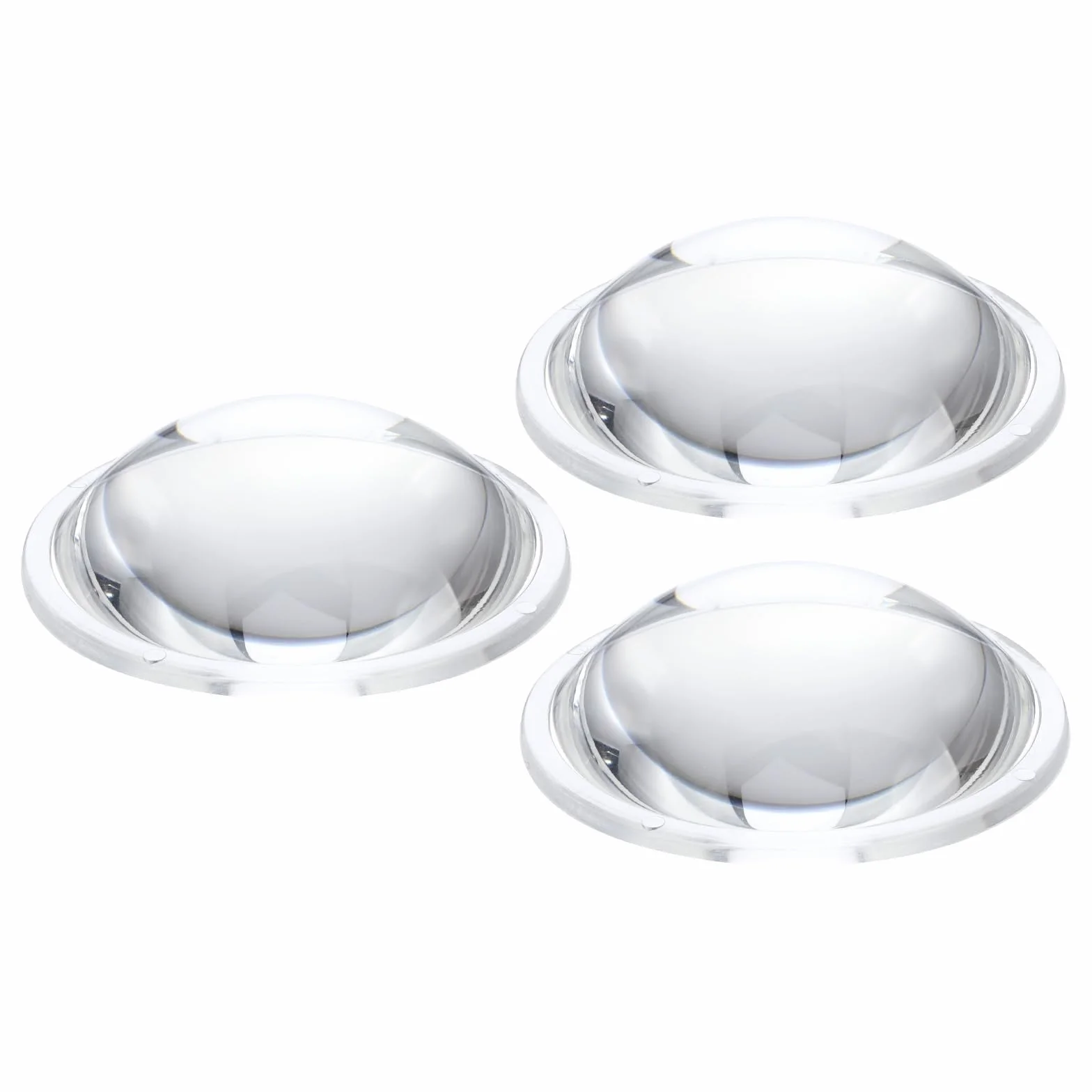PATIKIL Diametro 56mm Lente Piano Convessa, 3 Pezzi Altezza 15mm PMMA Acrilico Lente Ottica Convessa Condensatore con Bordo per Torcia Auto Bicicletta Faretto Proiettore, Trasparente