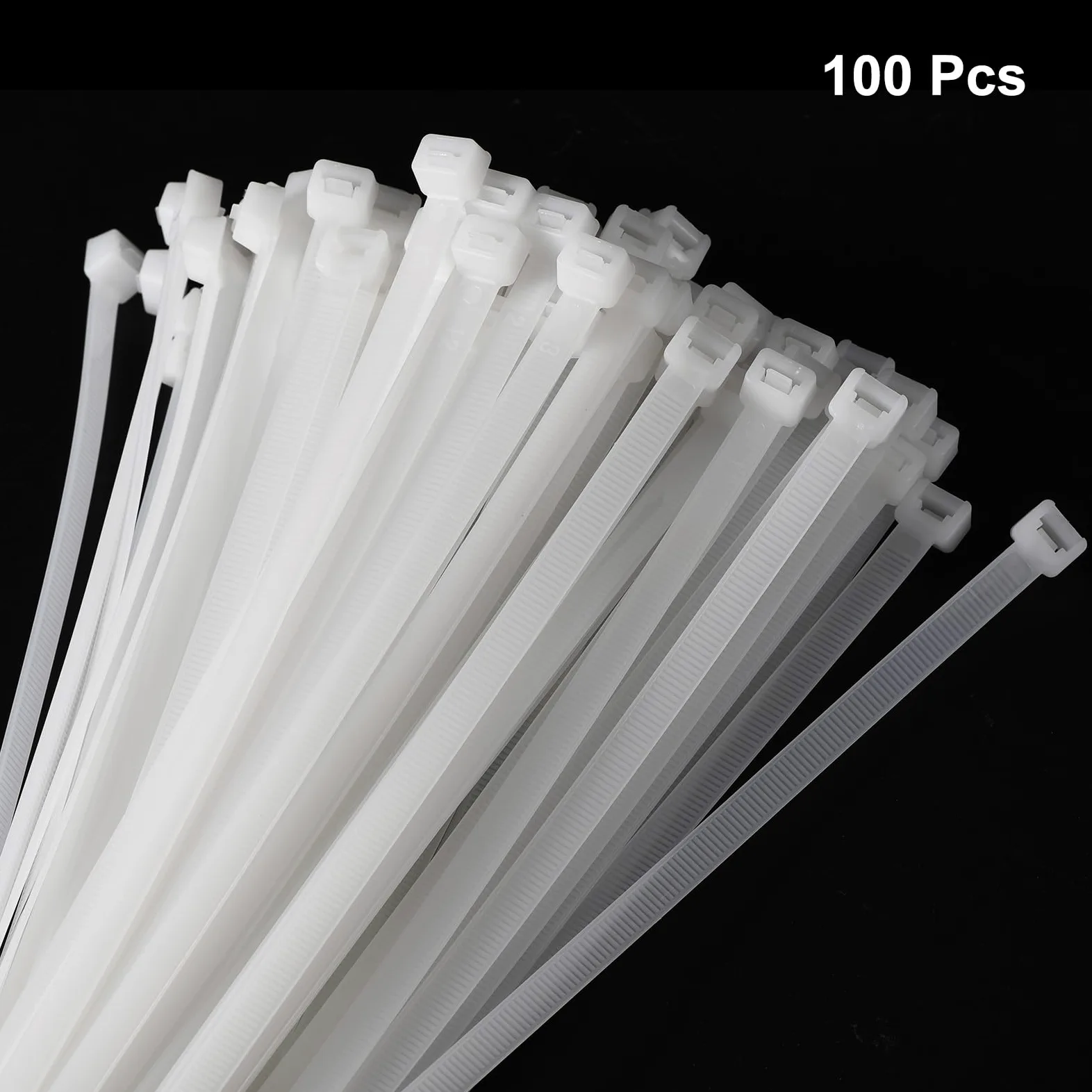 QUARKZMAN 100 Pezzi di Fascette Stringicavo in Nylon Extra Lunghezza 1200mm/47" 176 Lbs 10mm Auto-bloccatonti per Gestione Cavi, Colore Bianco