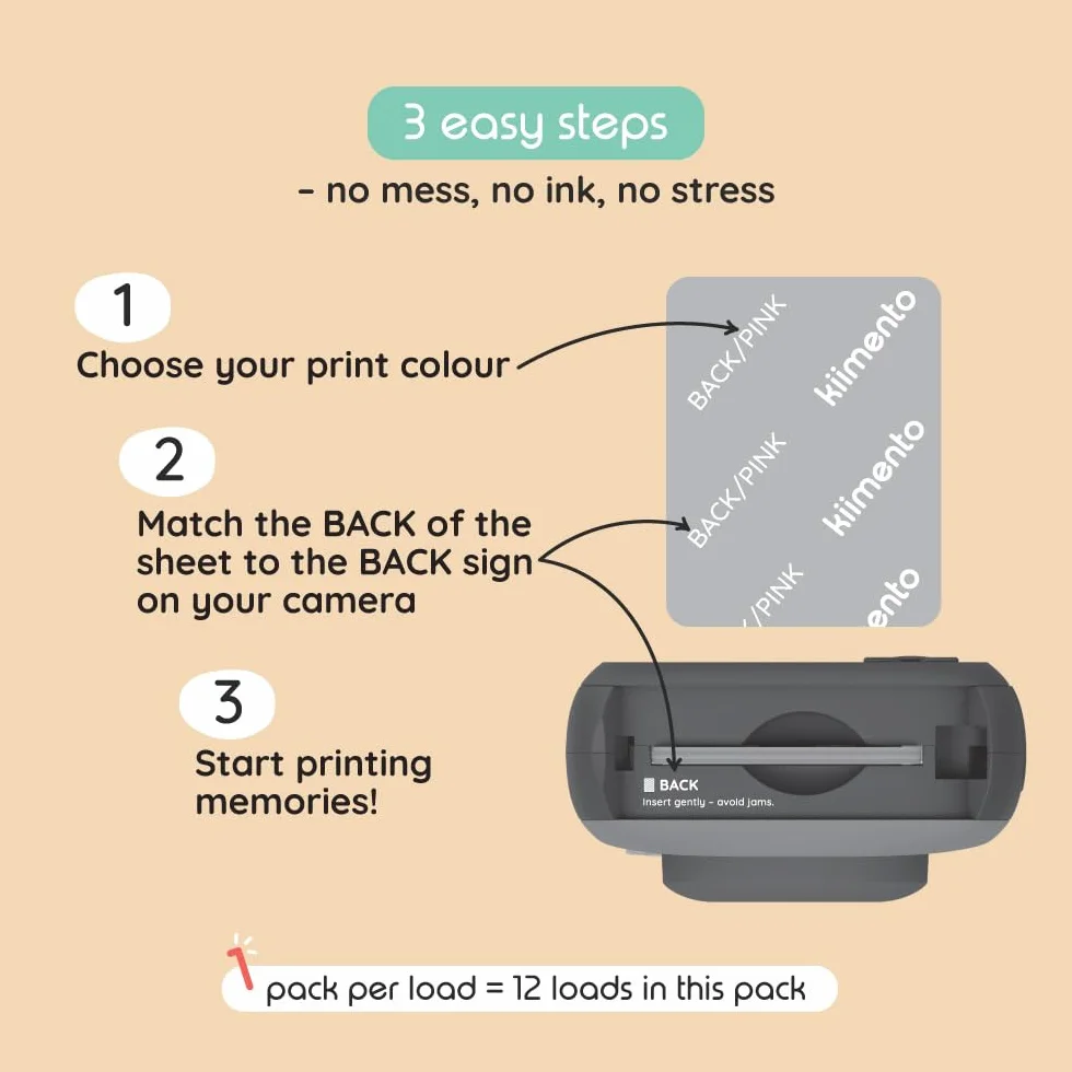 kiimento Print Pack per fotocamera a stampa istantanea P2, confezione risparmio 120 stampe, schede termiche senza inchiostro, verticali 78 × 56 mm, senza BPA e BPS, stili misti: senza tempo, oro