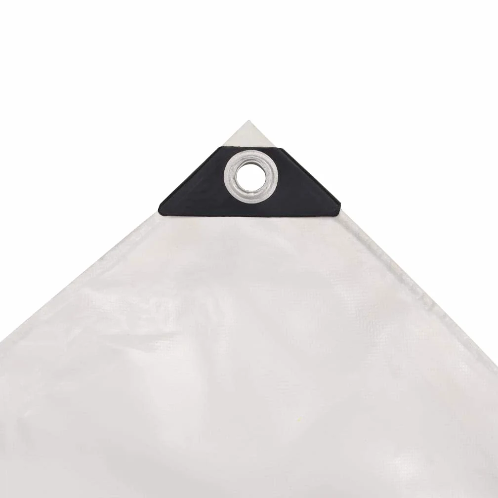 Telone di copertura, 650 g/m², 4 x 8 m, bianco, in tela con rivestimento in PVC, resistente alle intemperie, agli strappi, ai raggi UV, con occhielli, per giardino, campeggio, auto, rimorchio