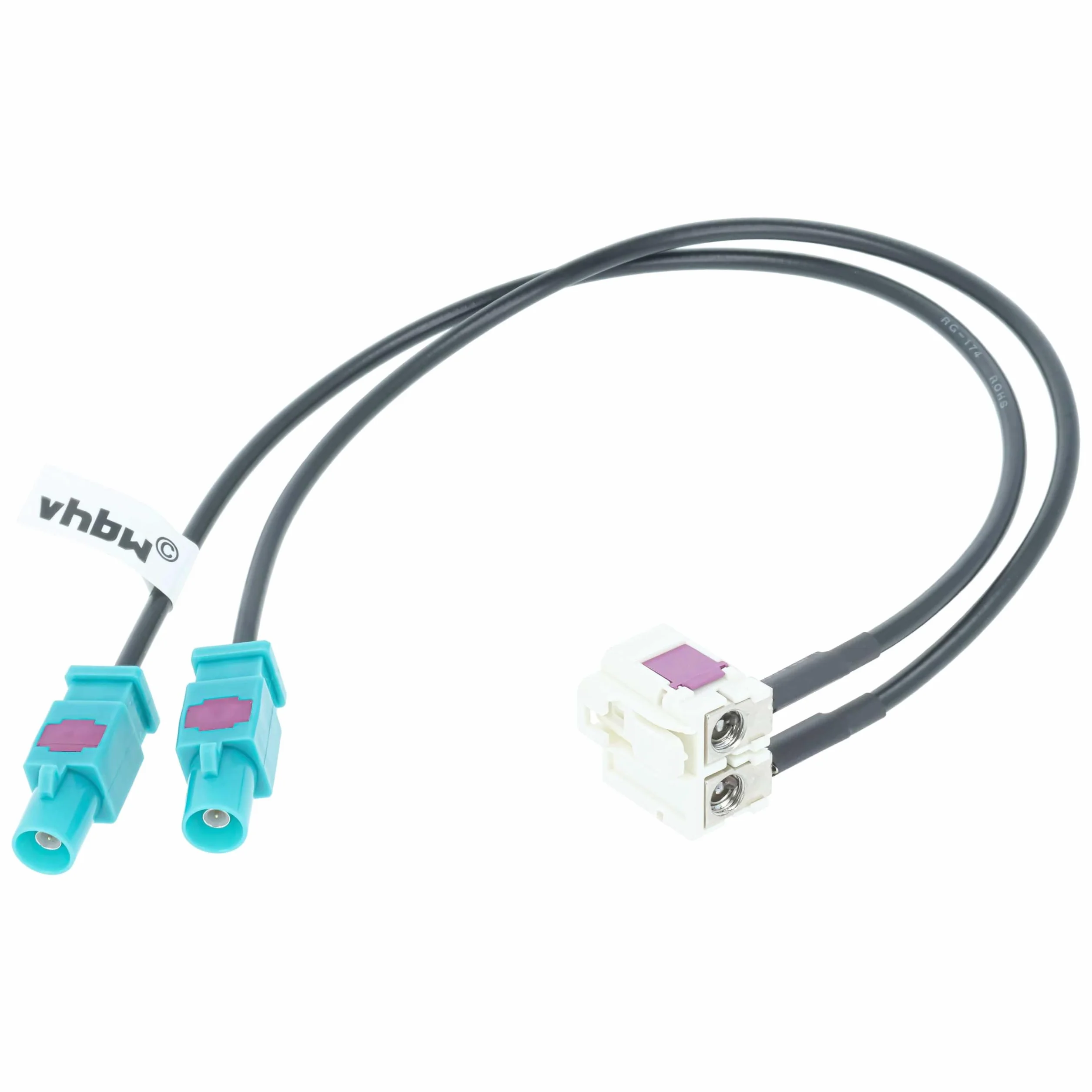 vhbw adattatore per antenna a doppio FAKRA (B) compatibile con Audi VW RNS510, RNS310, RNS 510, RNS 310 autoradio, auto - Cavo adattatore, 9 cm