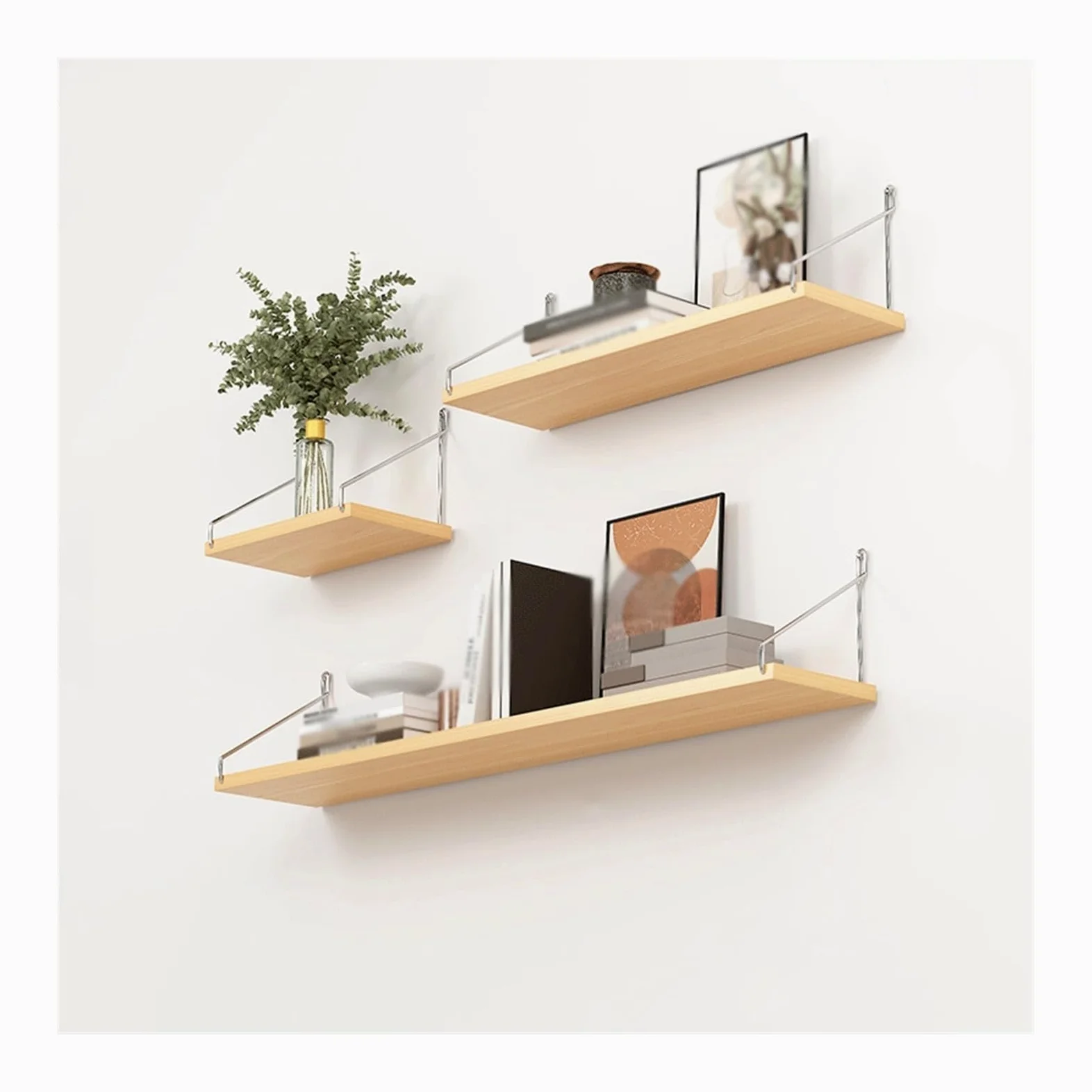 Ripiano per doccia Mensole a parete Divisori decorativi a Scaffali for libri for riporre oggetti Organizer(Bruin)