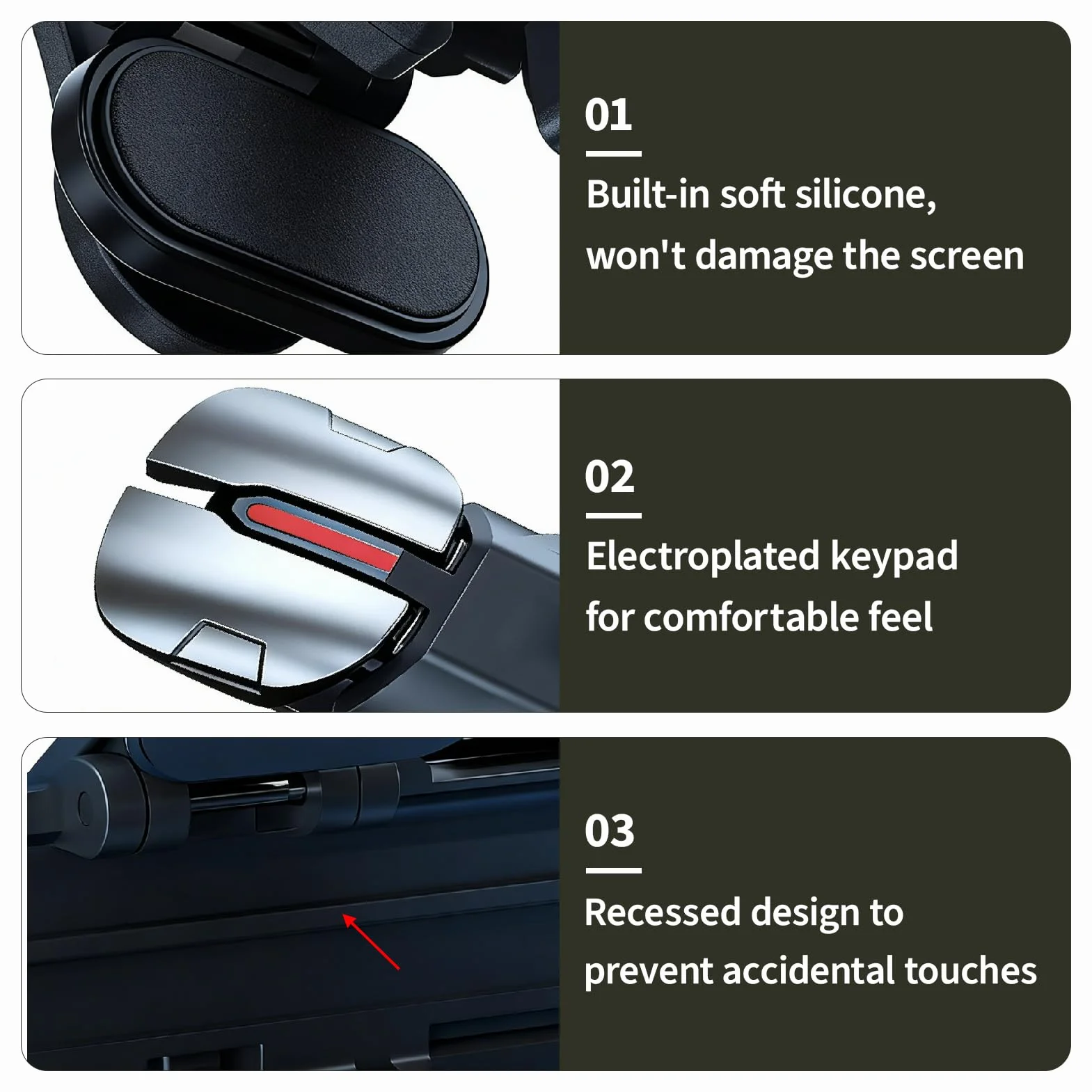 Mobile Trigger Controller 4 Trigger L1R1 L2R2, Trigger Telefono Cellulare Controller a 6 dita ad alta sensibilità senza Bluetooth, Trigger FPS per Smartphone Android e iOS, Gaming Clip